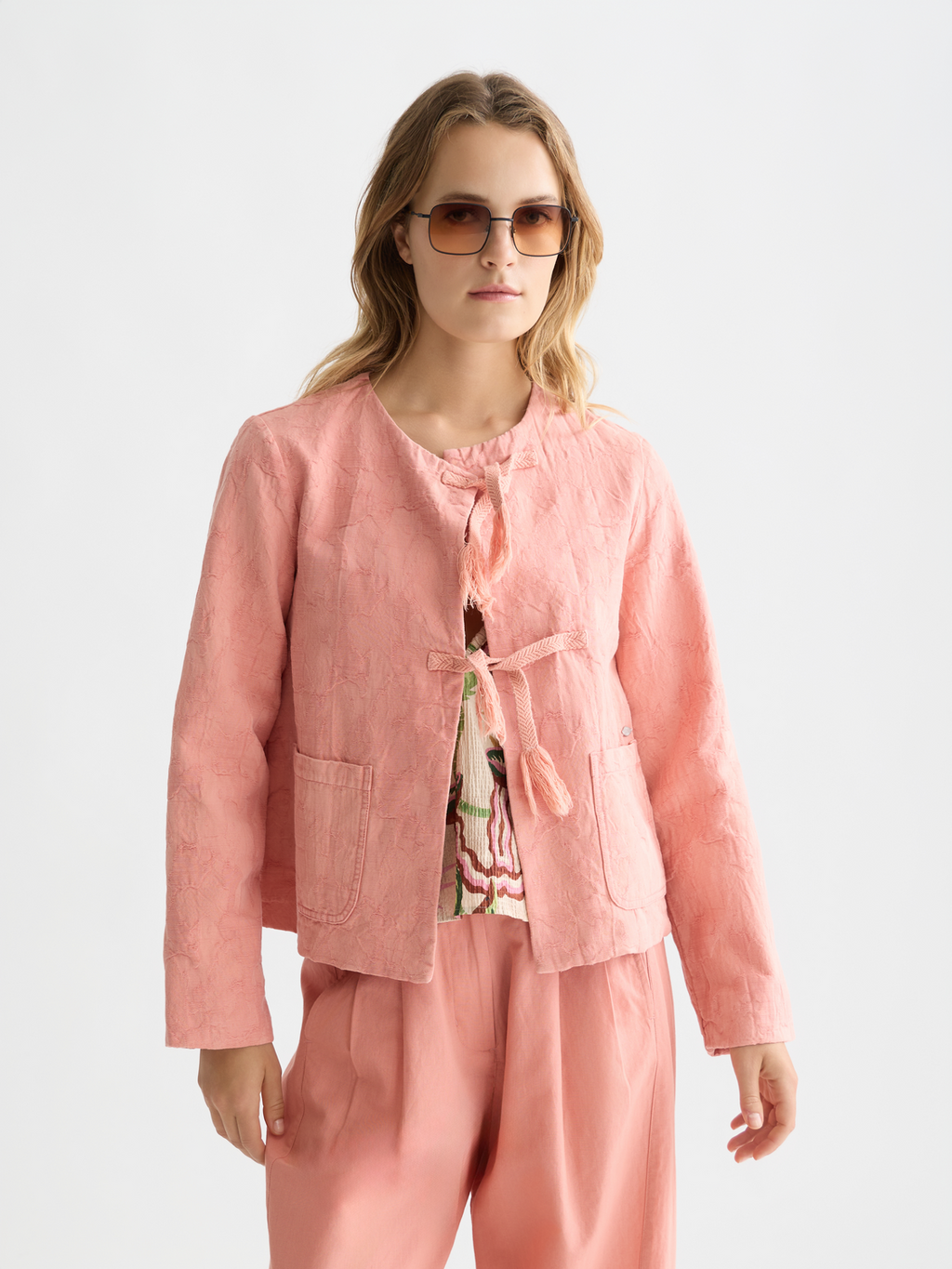 Structured jacquard blazer