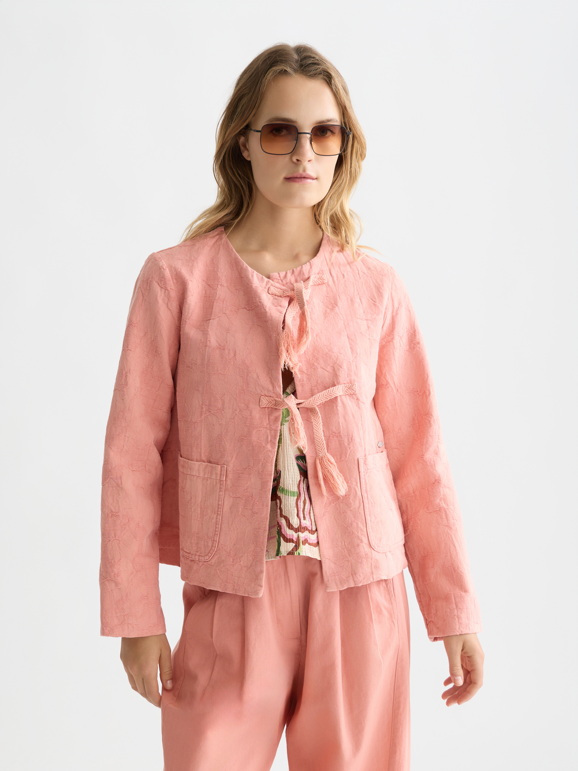 Structured jacquard blazer