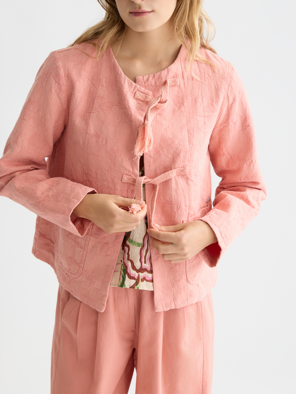 Structured jacquard blazer