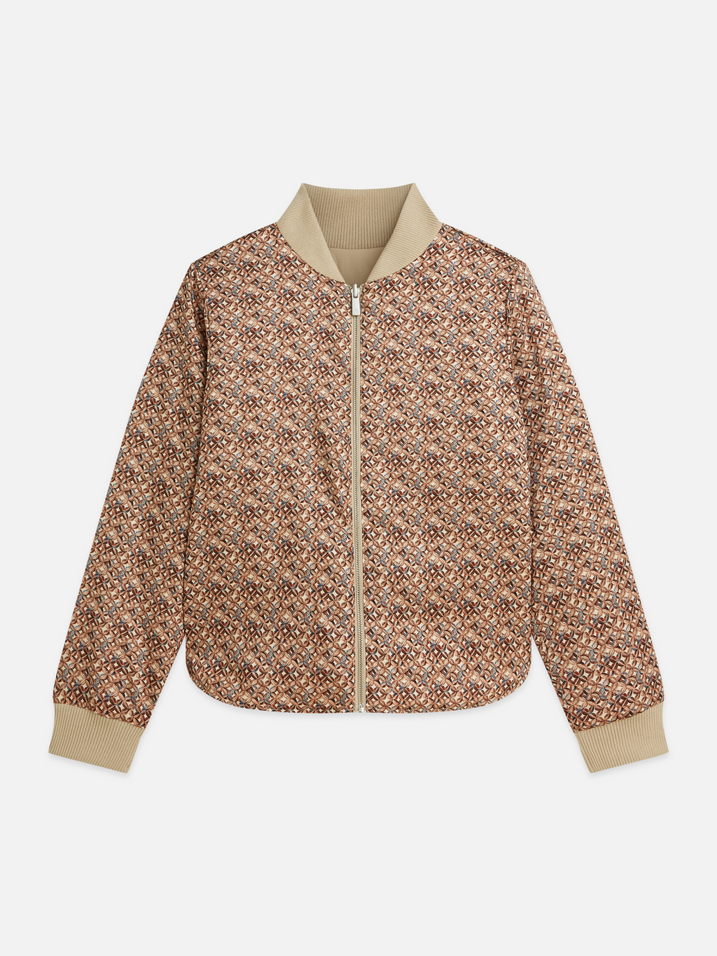 Quilted reversible bomber