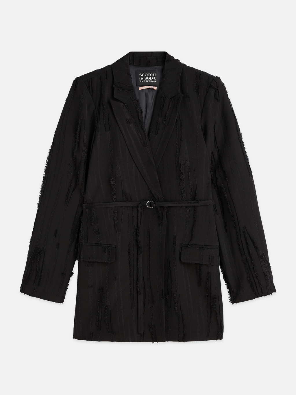 Belted double breasted blazer