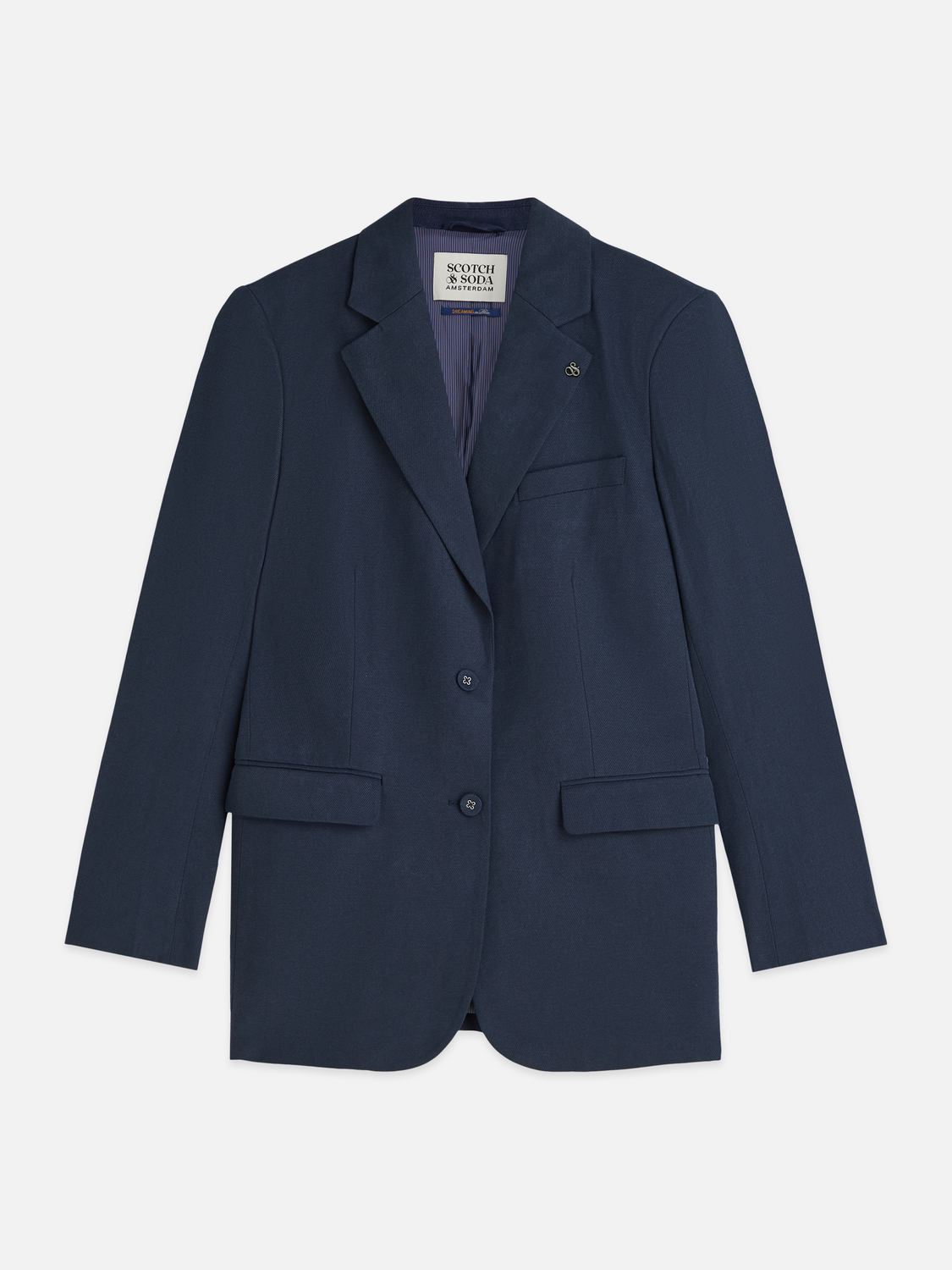 Gabardine relaxed single breasted blazer