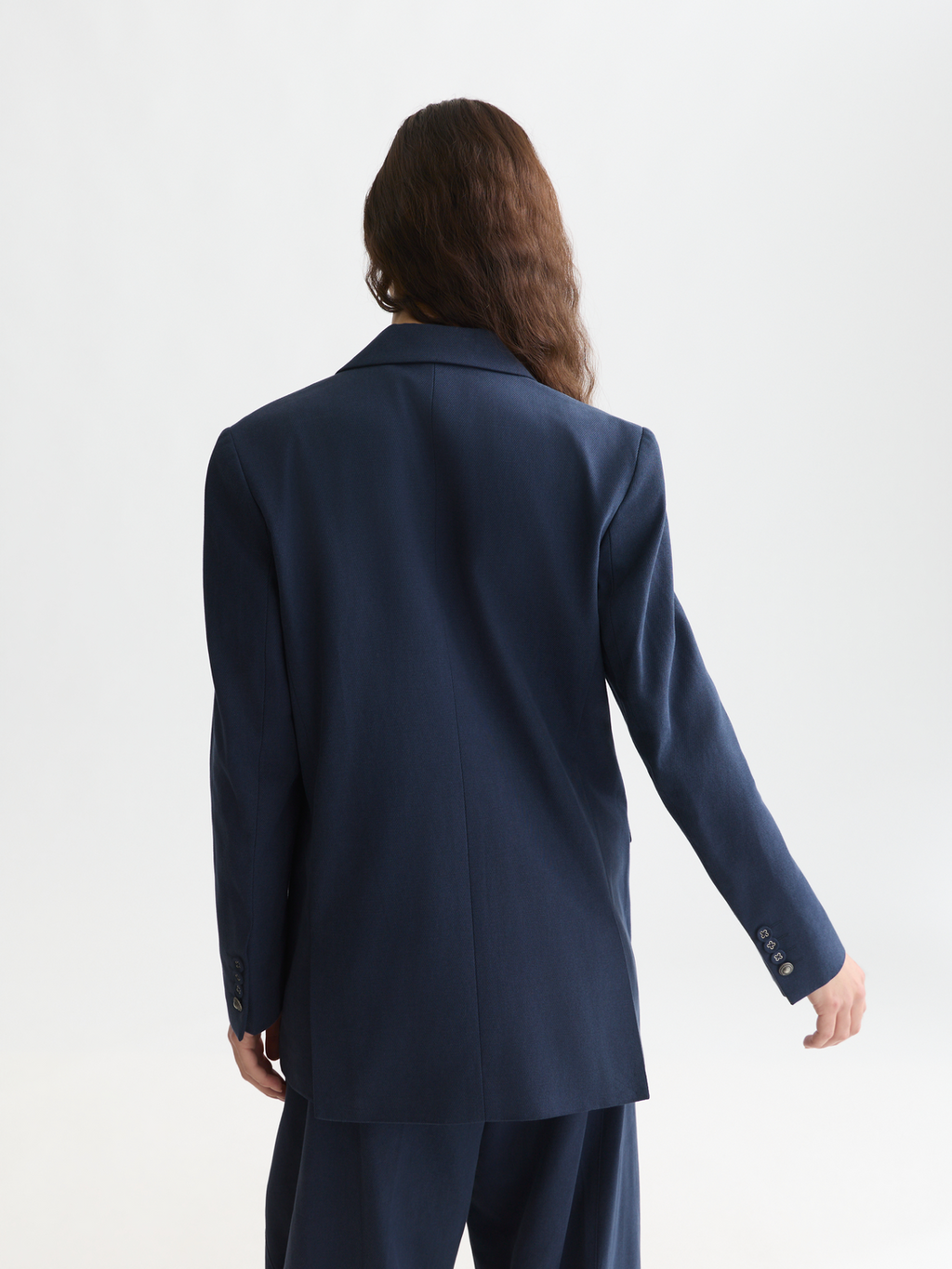 Gabardine relaxed single breasted blazer