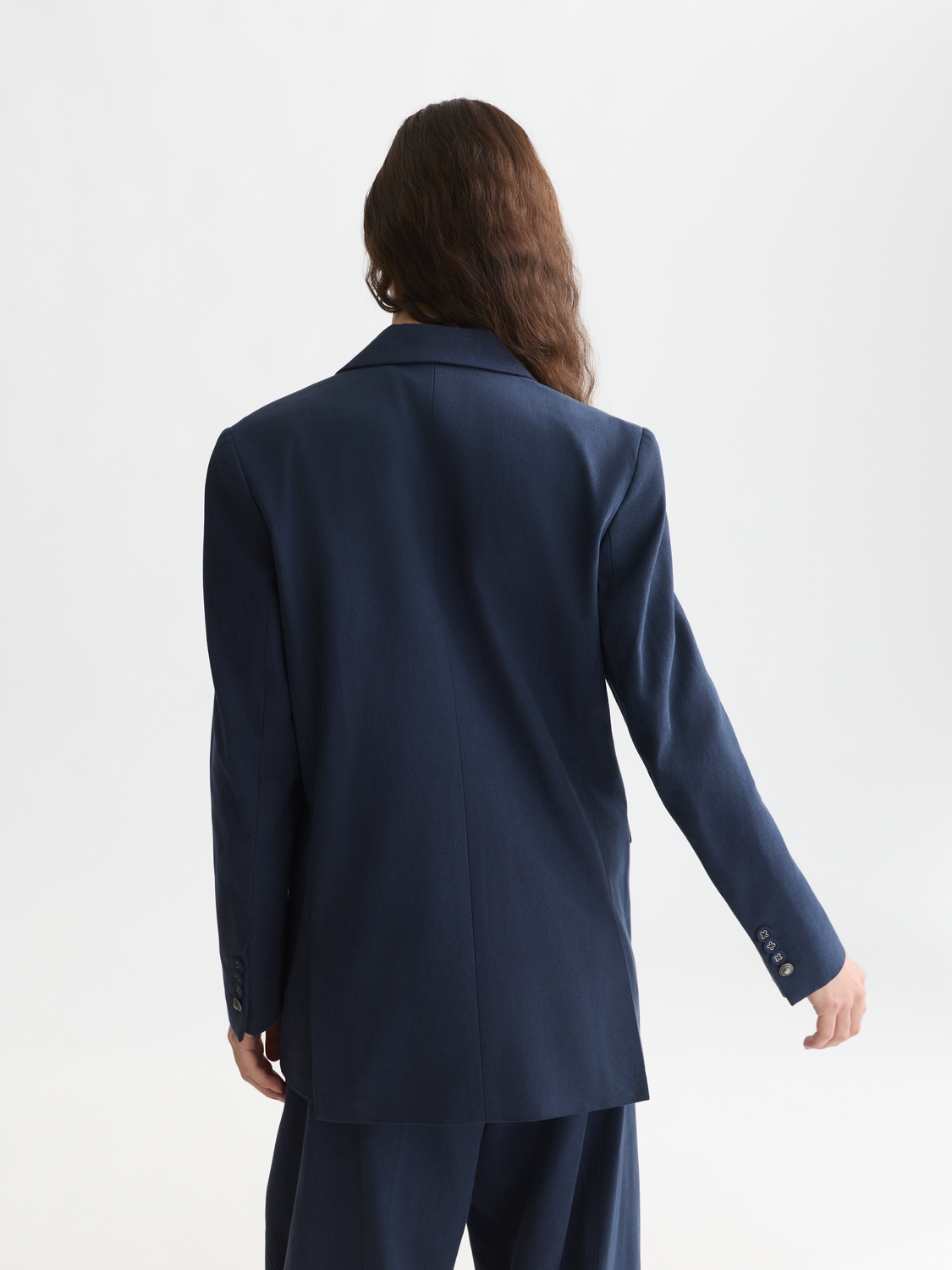 Gabardine relaxed single breasted blazer