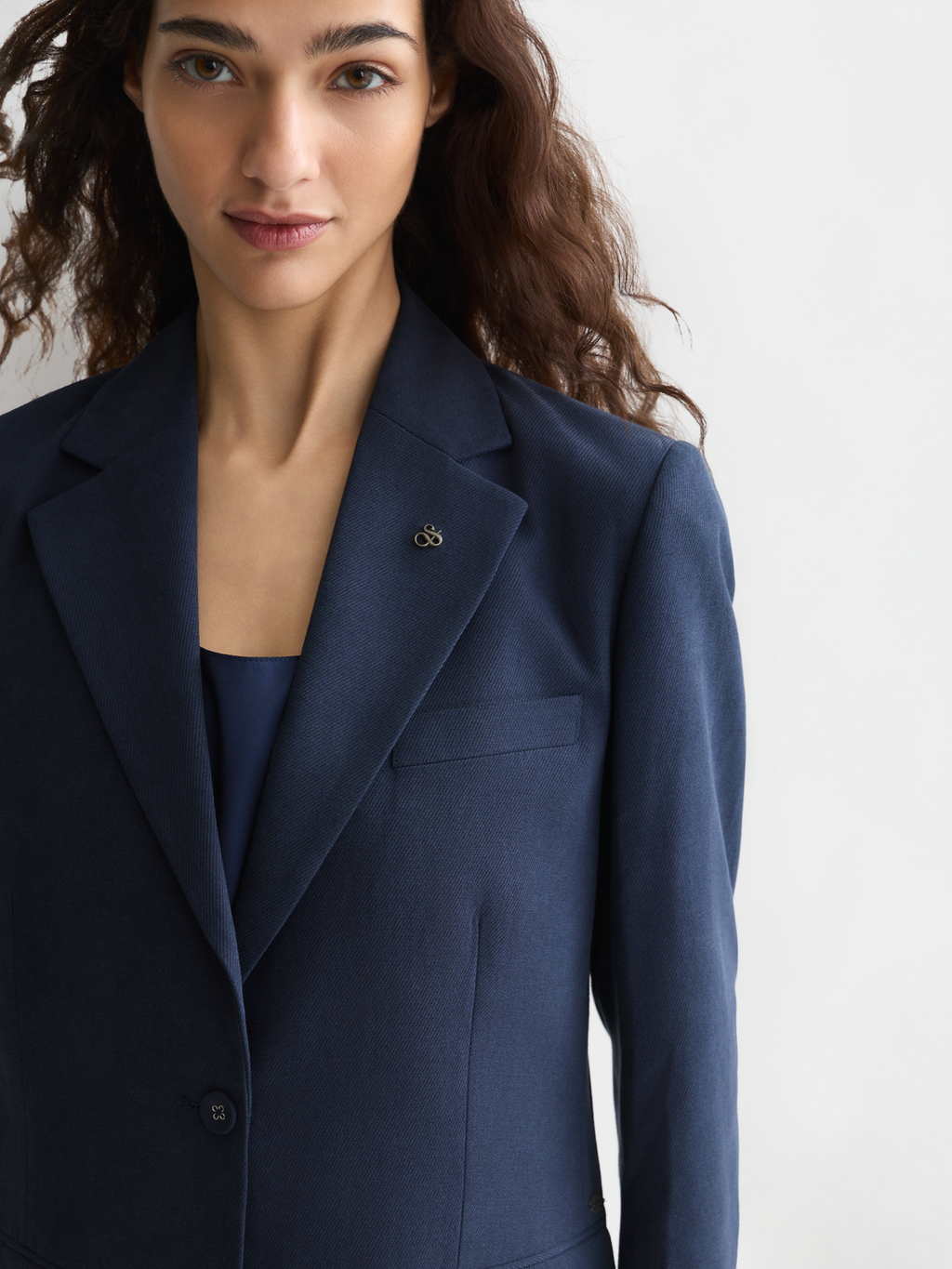 Gabardine relaxed single breasted blazer