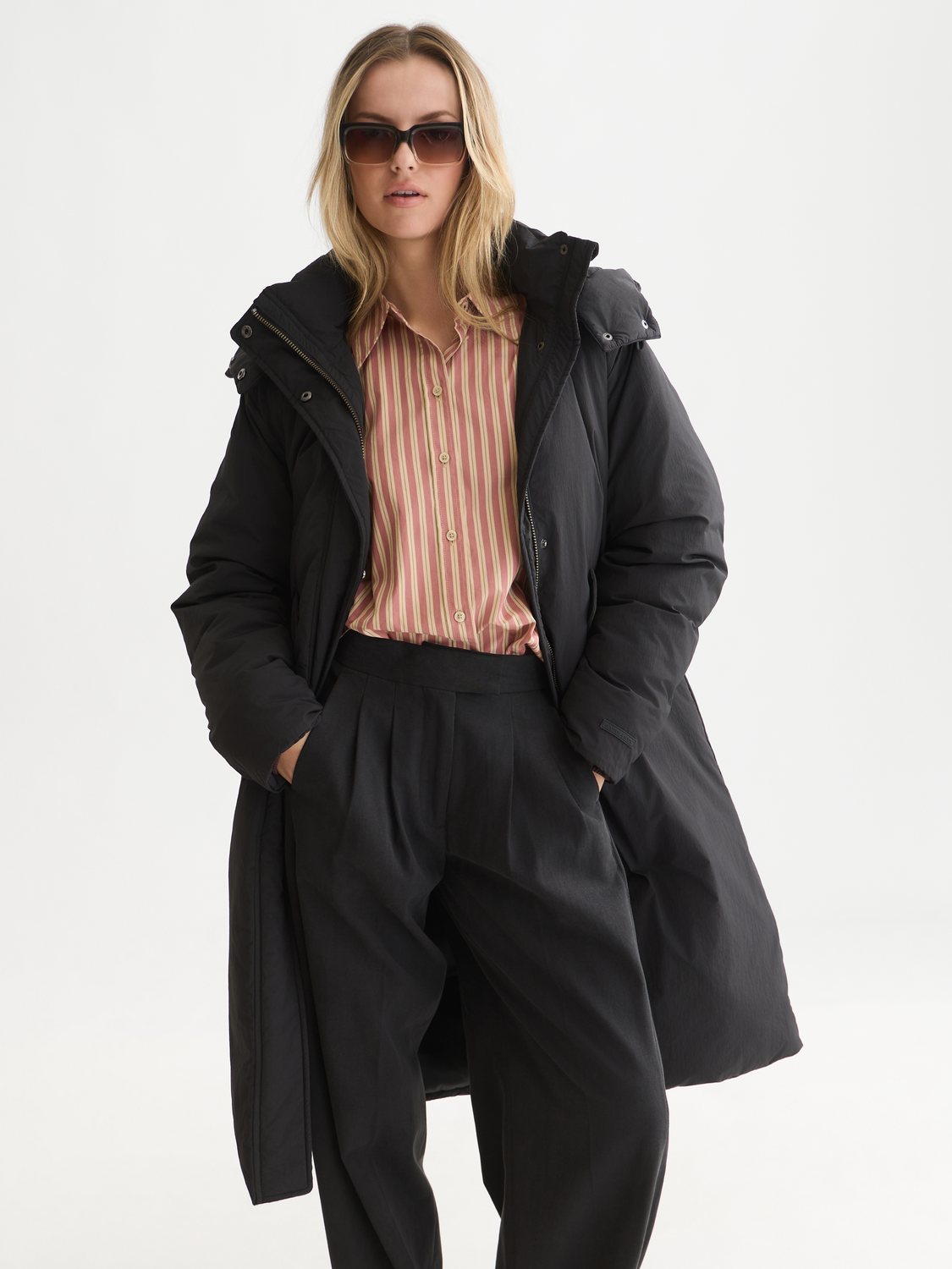 Long Nylon Puffer Jacket