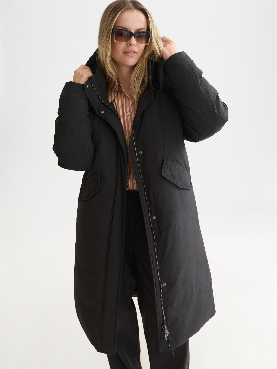 Long Nylon Puffer Jacket