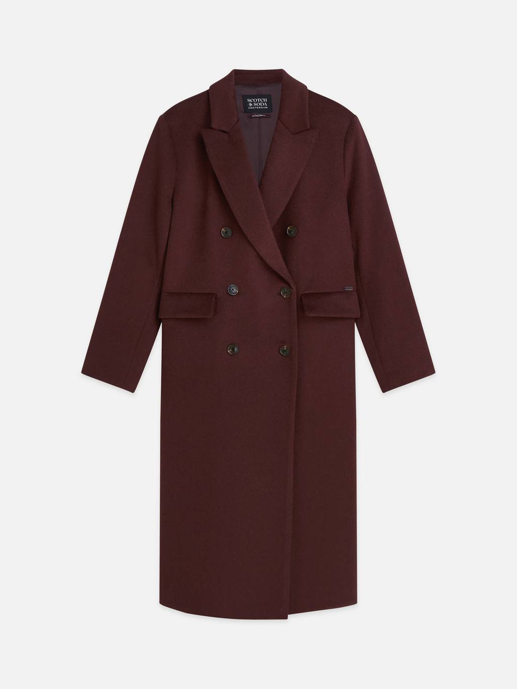 Double-Breasted Wool-Blend Long Coat