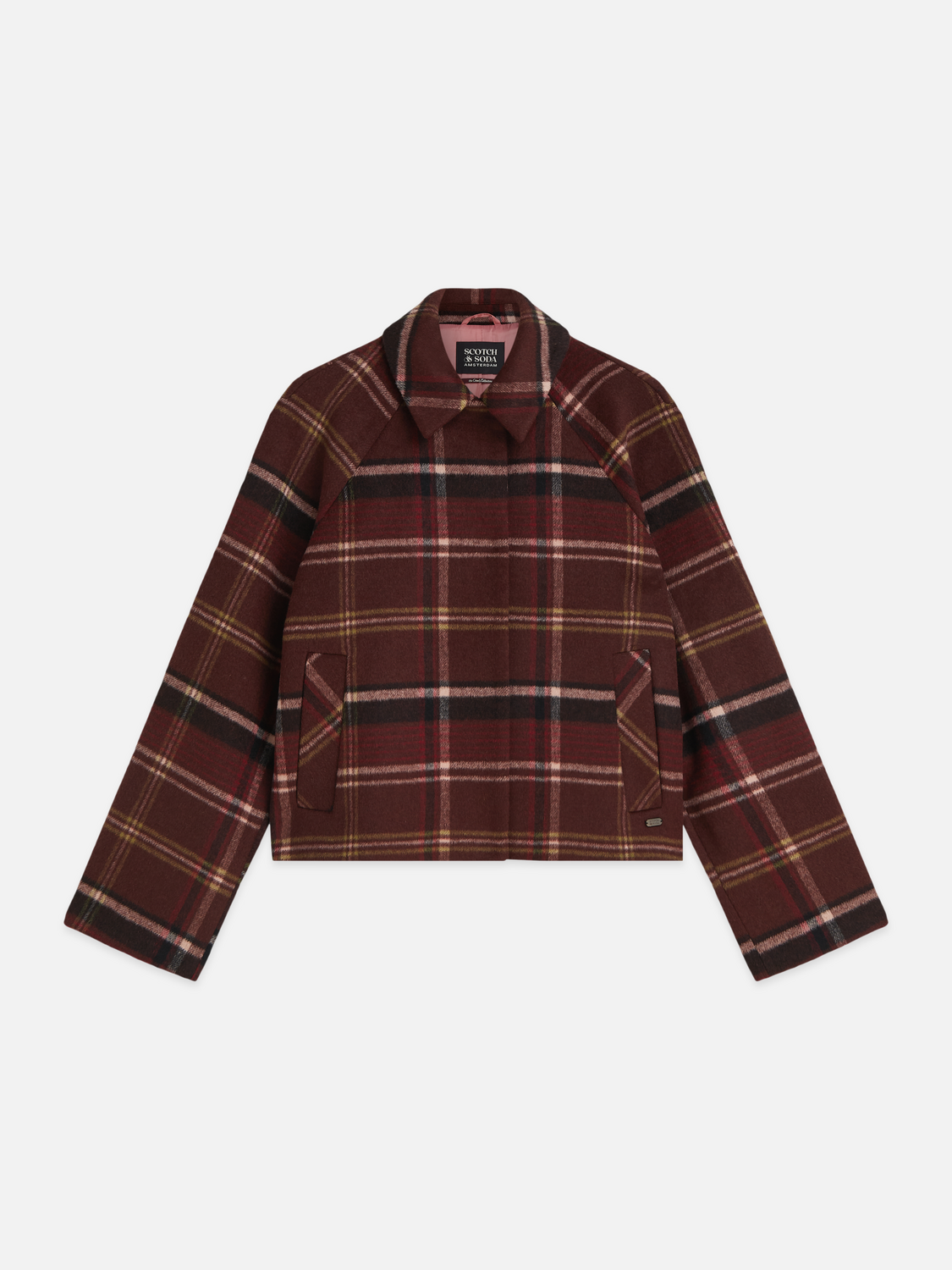 Check Wool-Blend Short Jacket