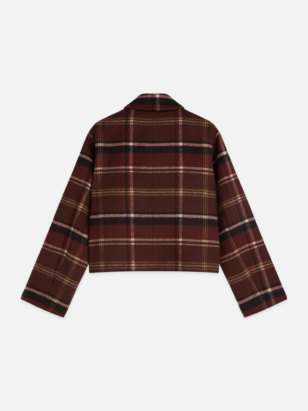 Check Wool-Blend Short Jacket