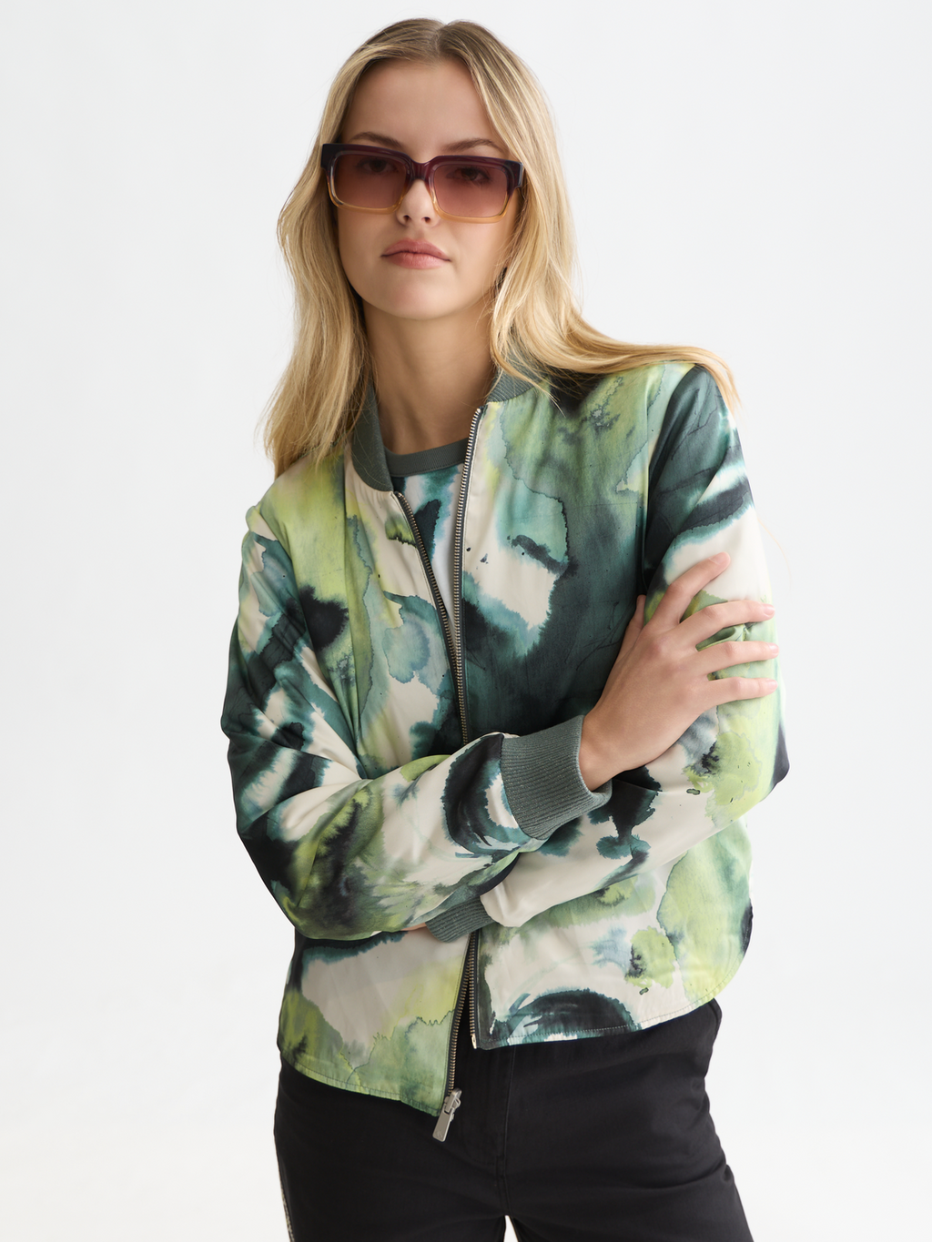 Reversible quilted bomber