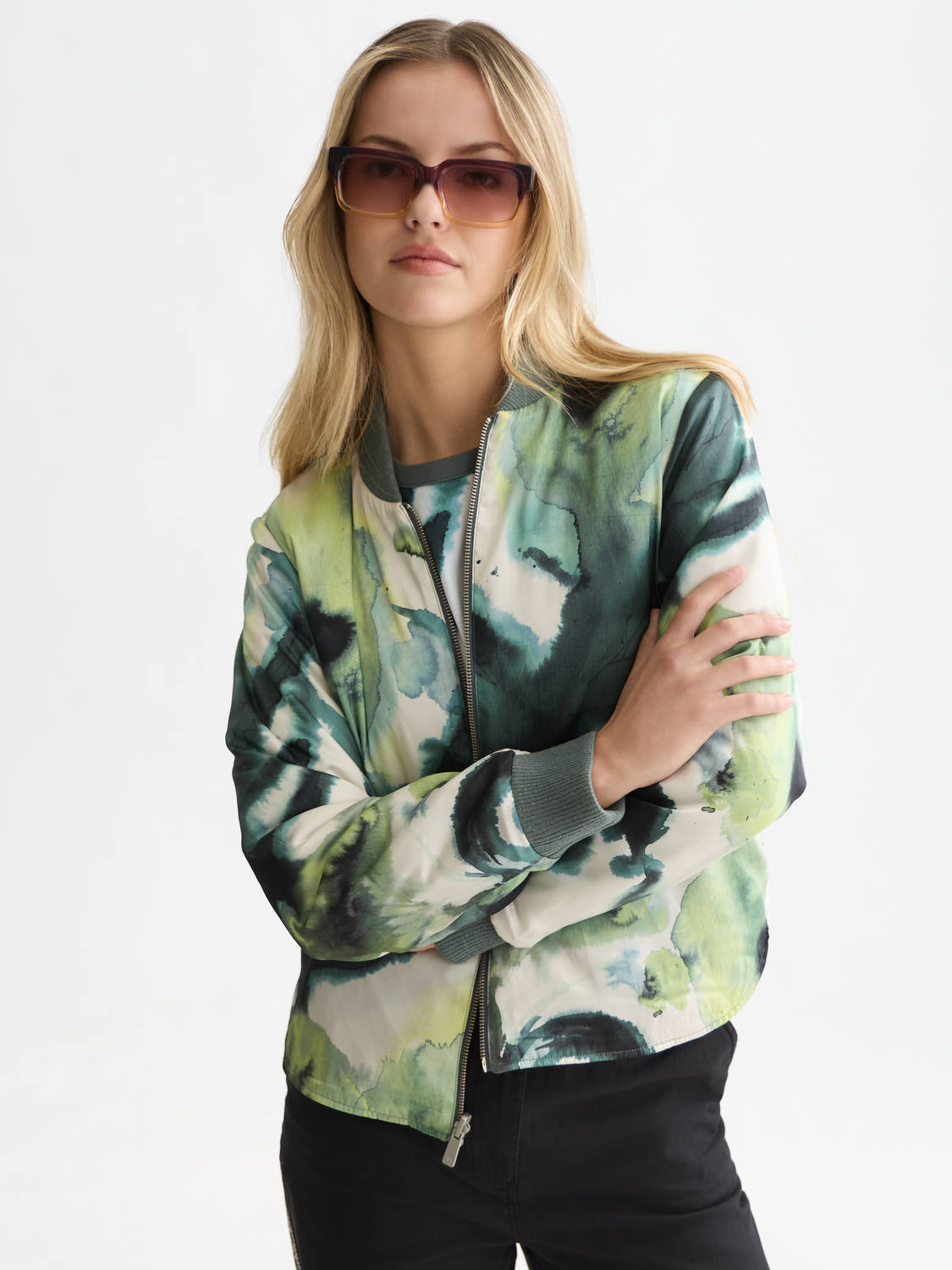 Reversible quilted bomber