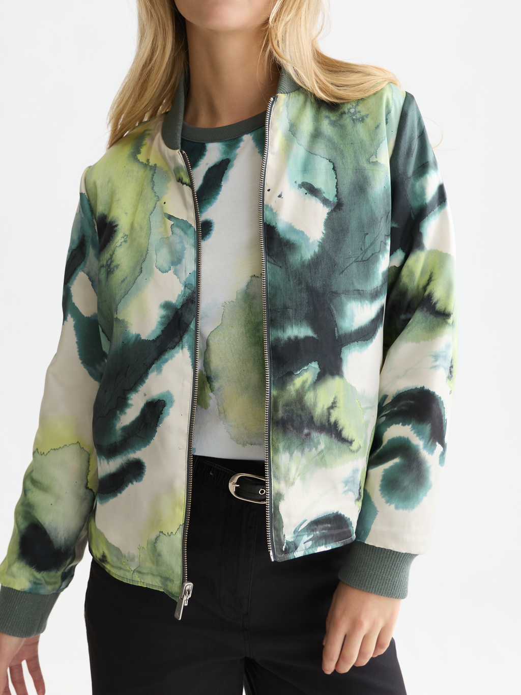 Reversible quilted bomber
