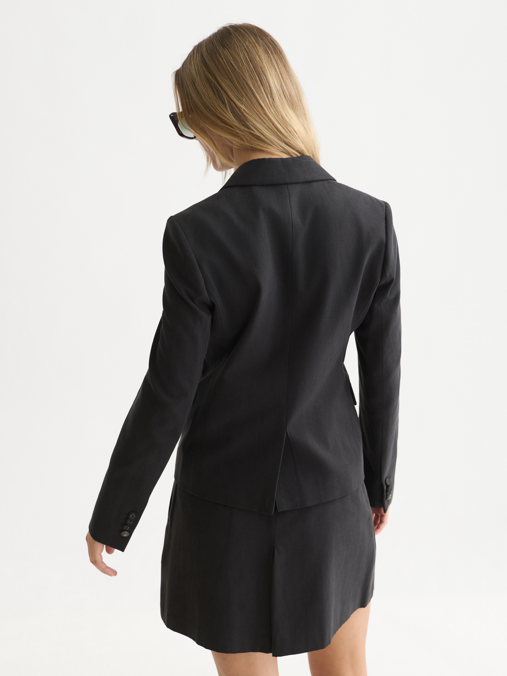 Lyocell-Cotton Gabardine Fitted Blazer