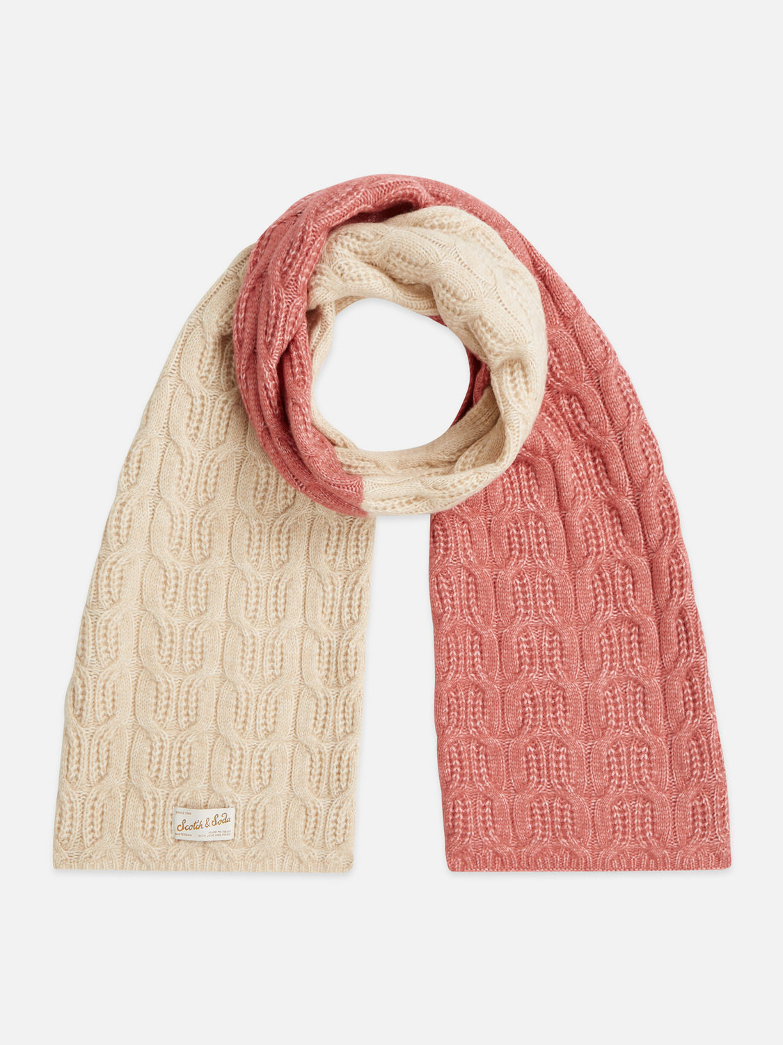 Cable-Stitch Wool-Blend Knit Scarf