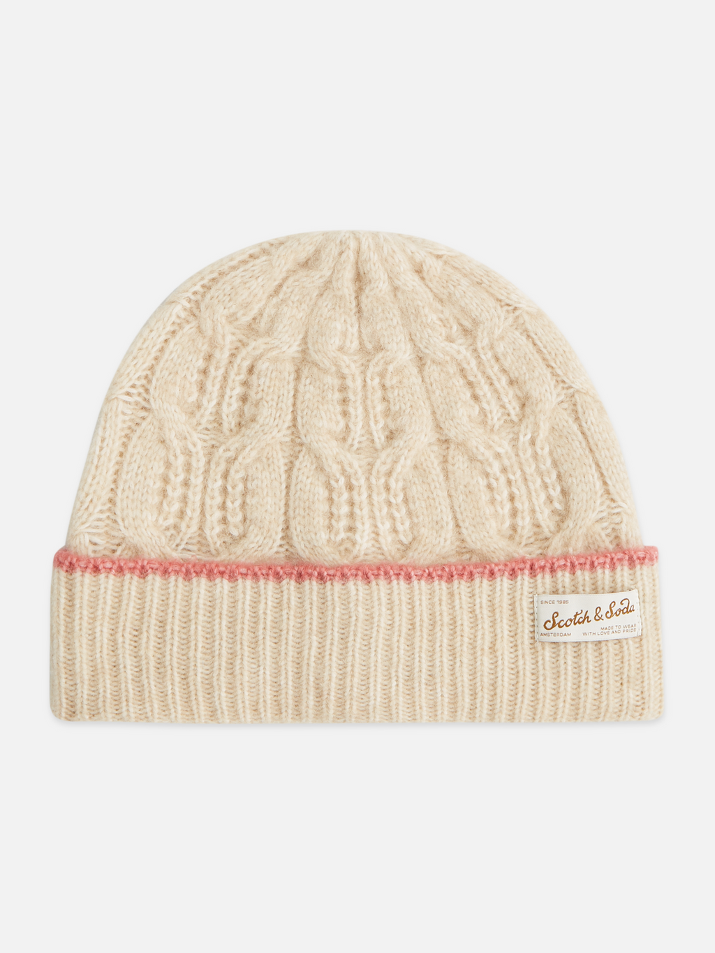 Cable-Stitch Wool-Blend Knit Beanie