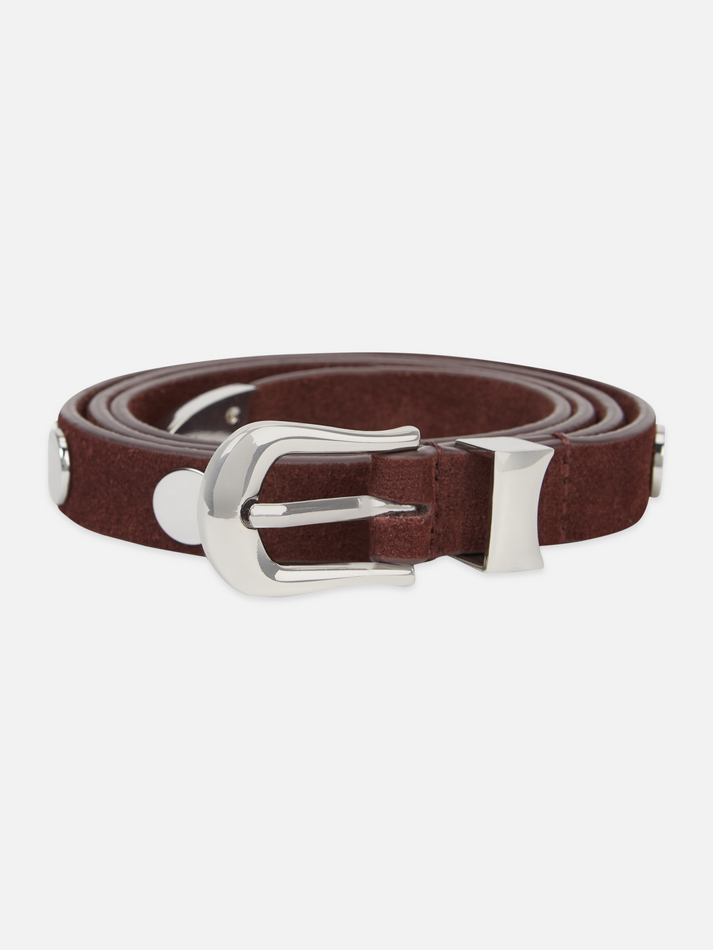 Studded suede belt