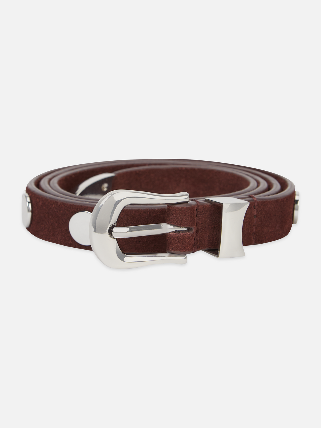 Studded suede belt
