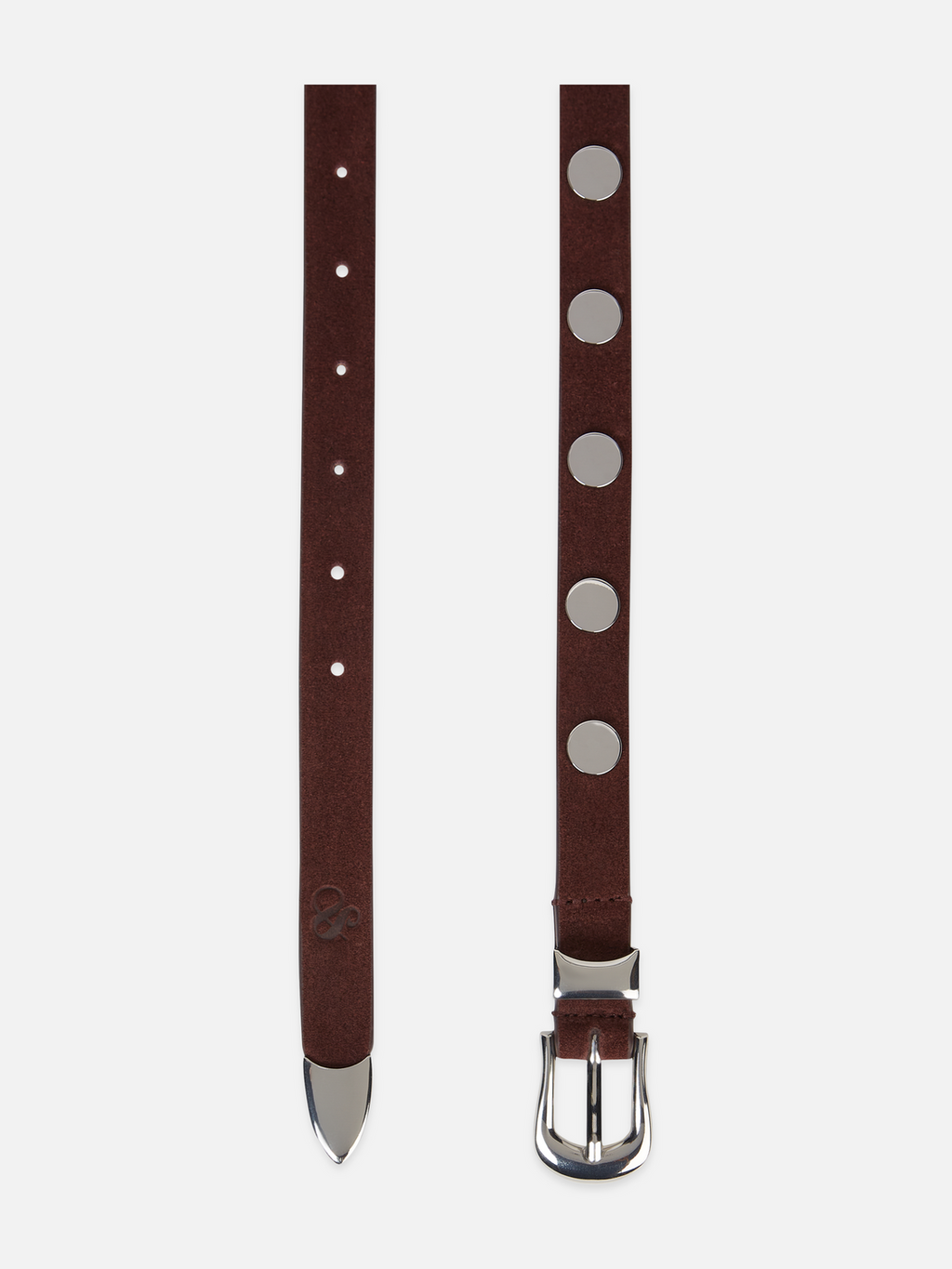 Studded suede belt