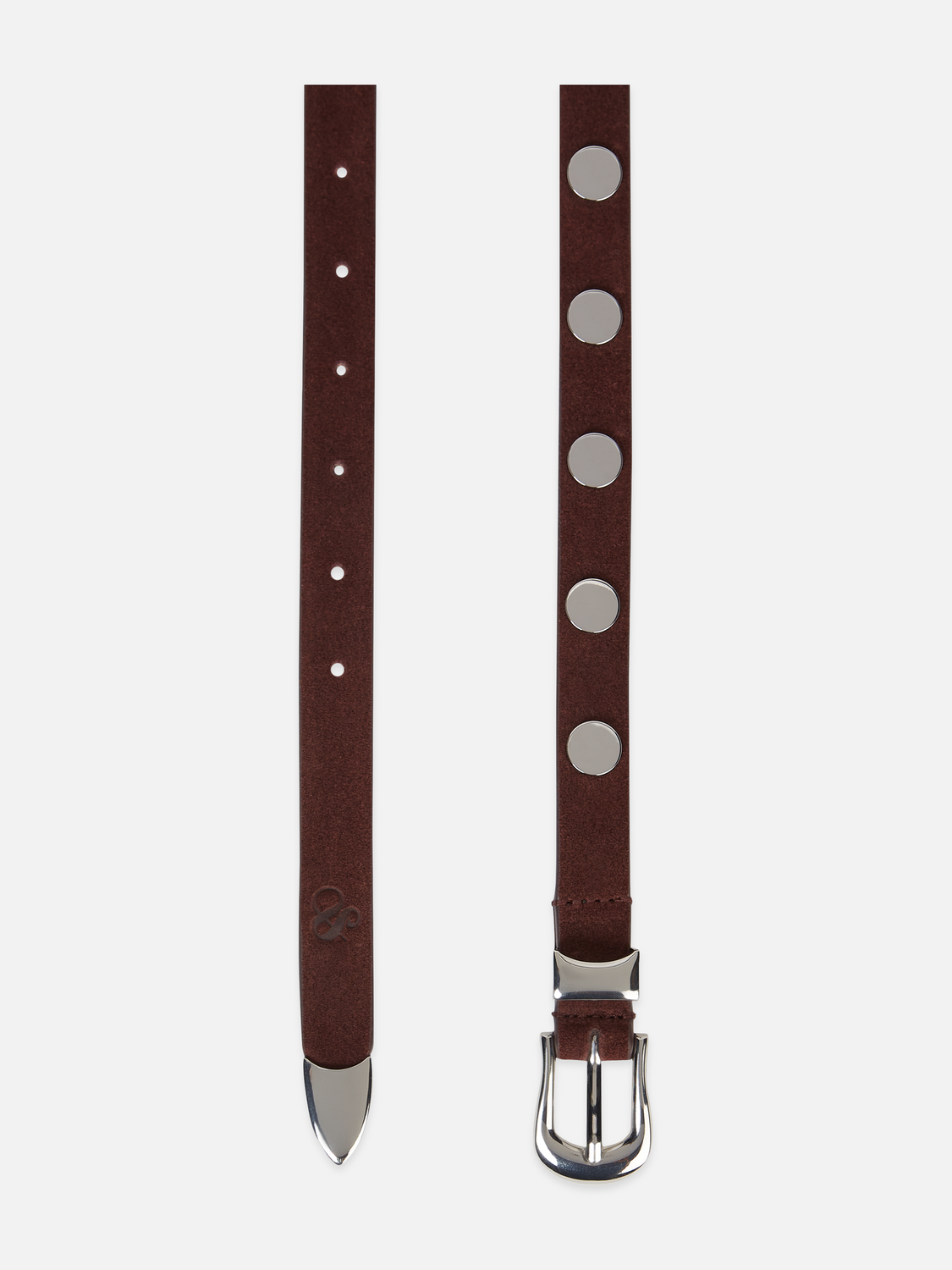 Studded suede belt