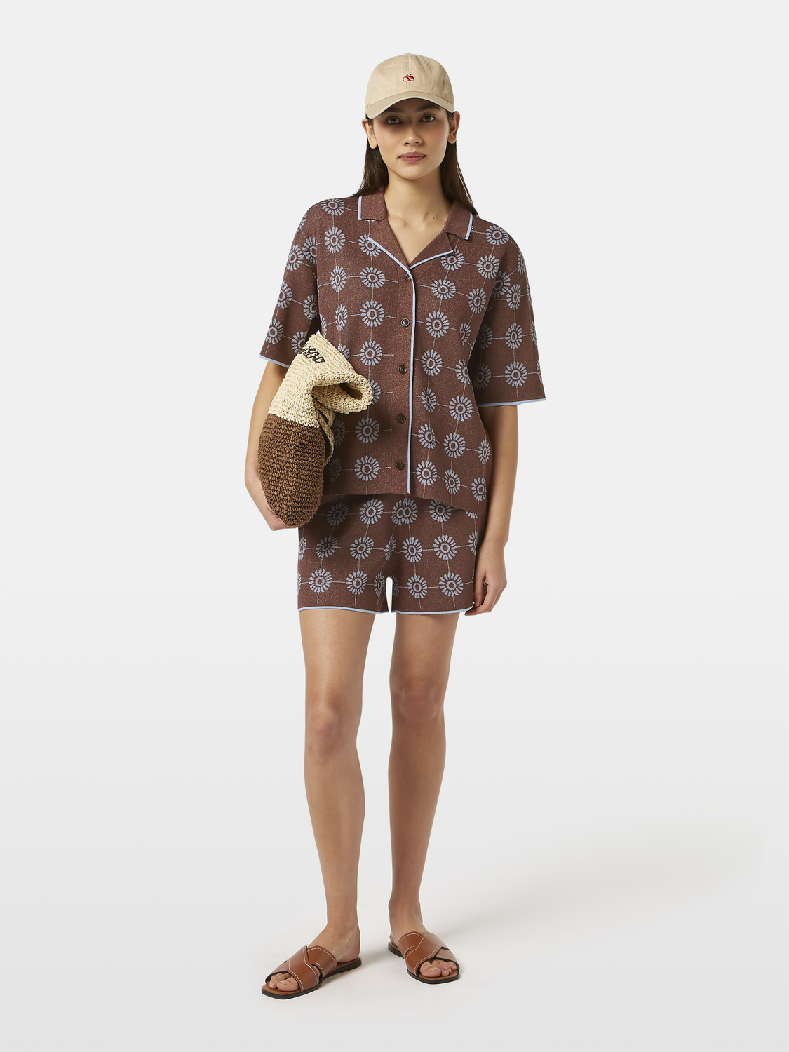 Jacquard knitted shorts