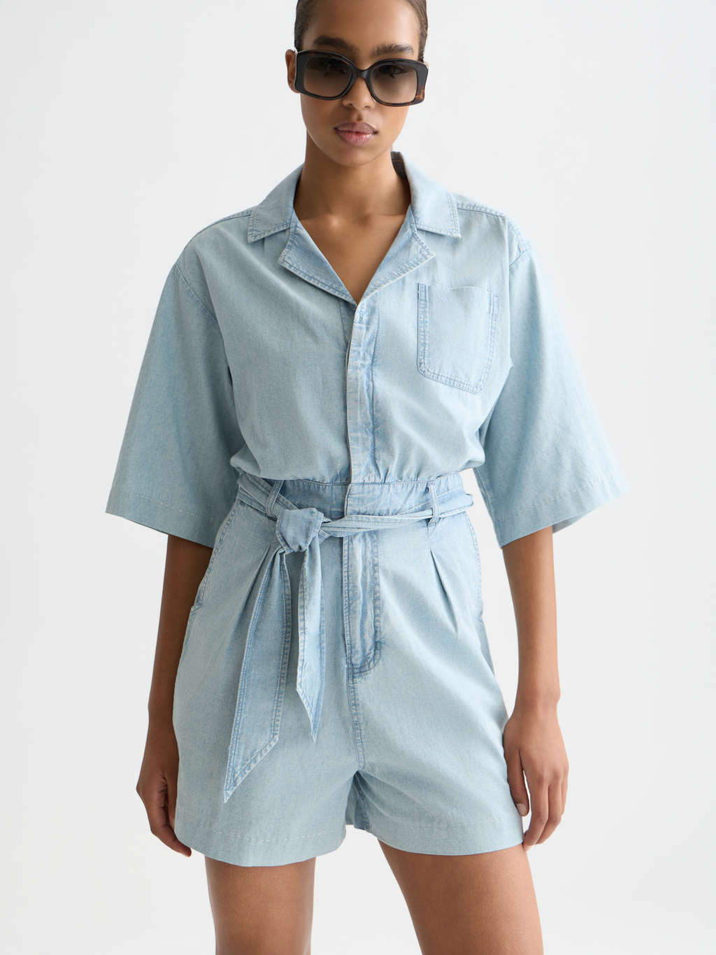 Lightweight denim playsuit
