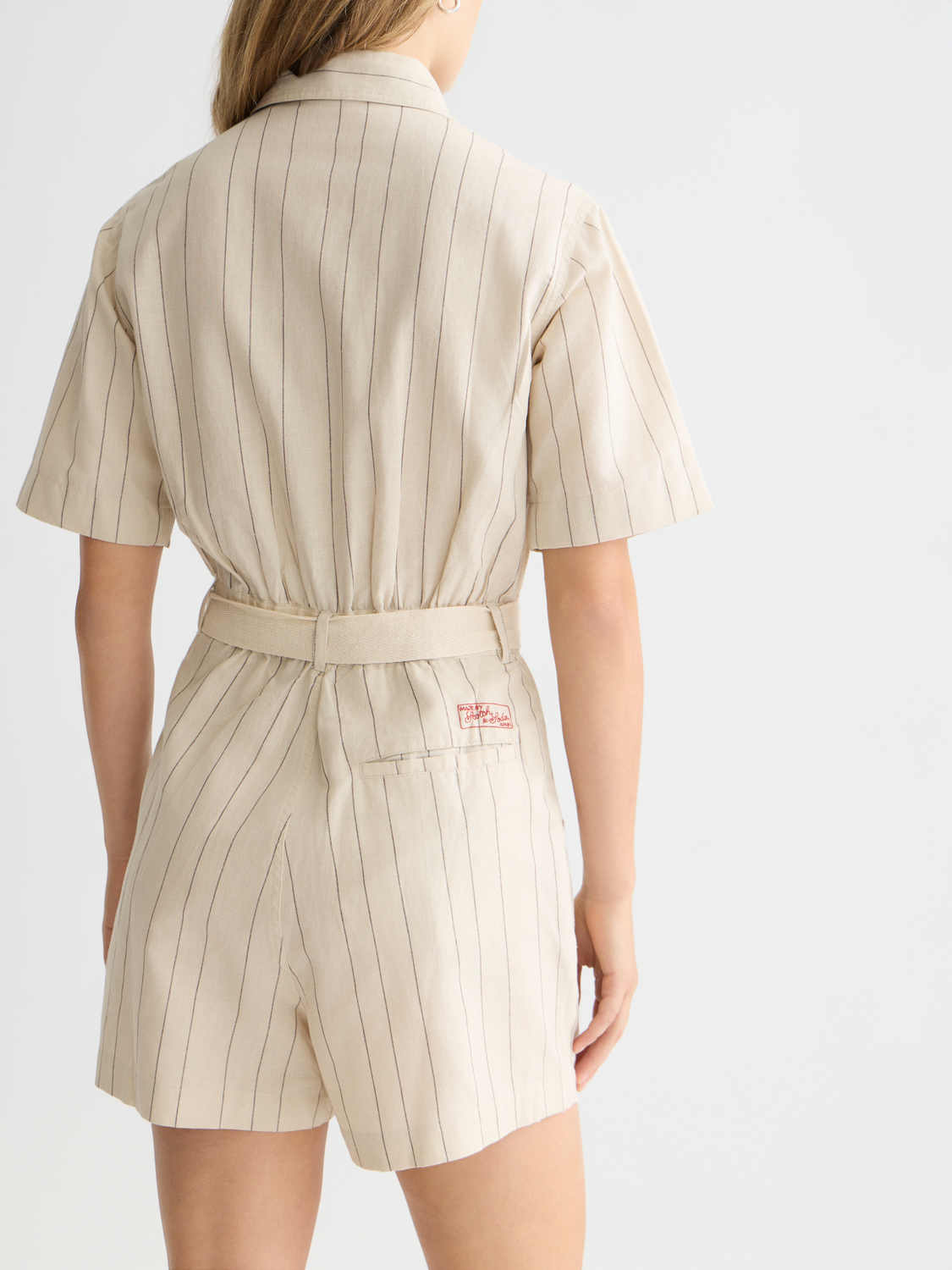 Feminine cotton-linen playsuit