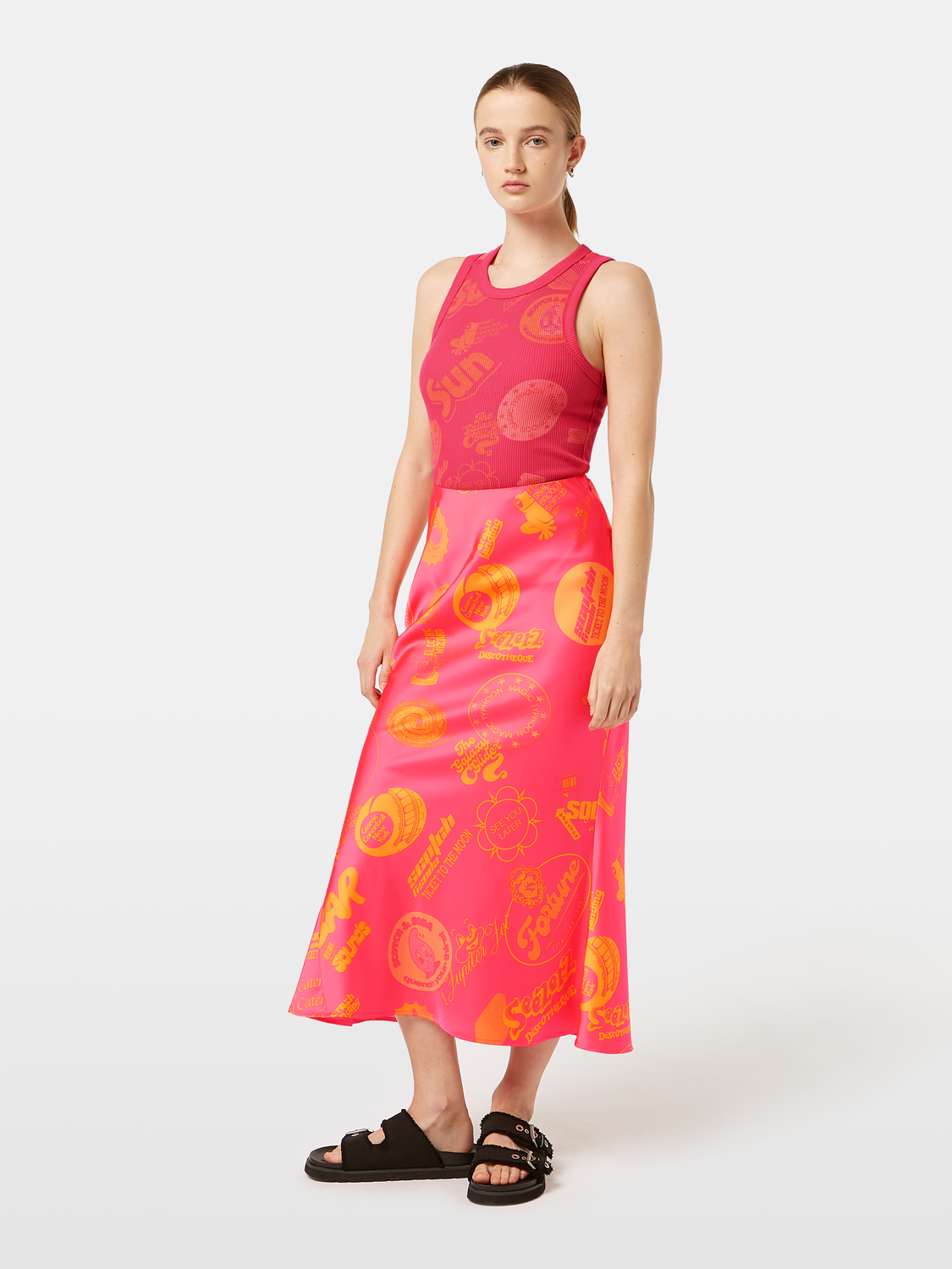 Satin Midi Skirt