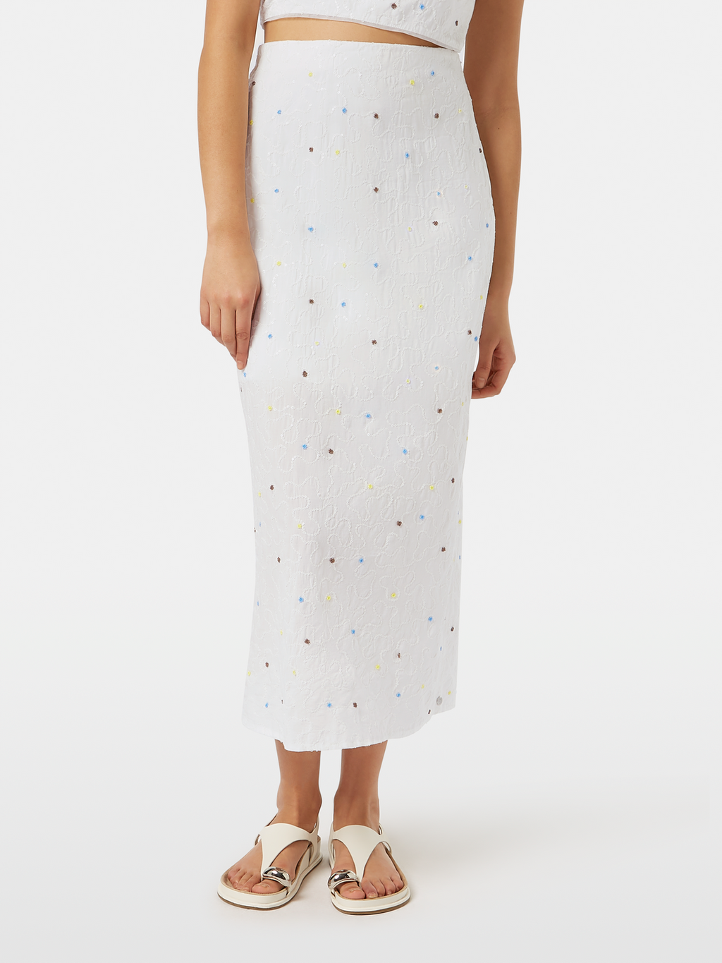 Beaded tube midi skirt