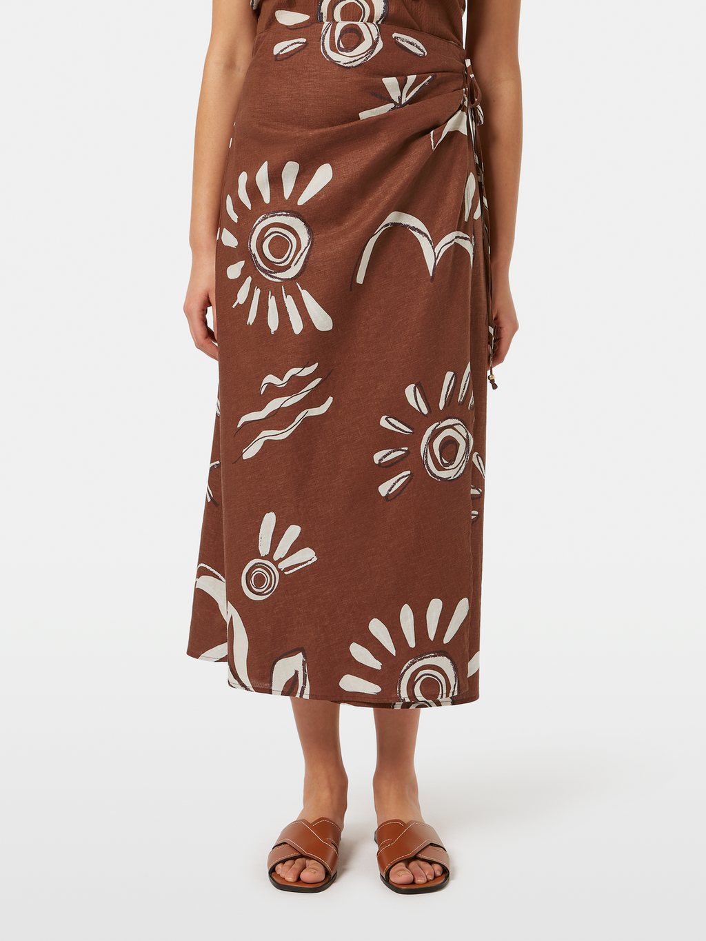 Linen blend skirt