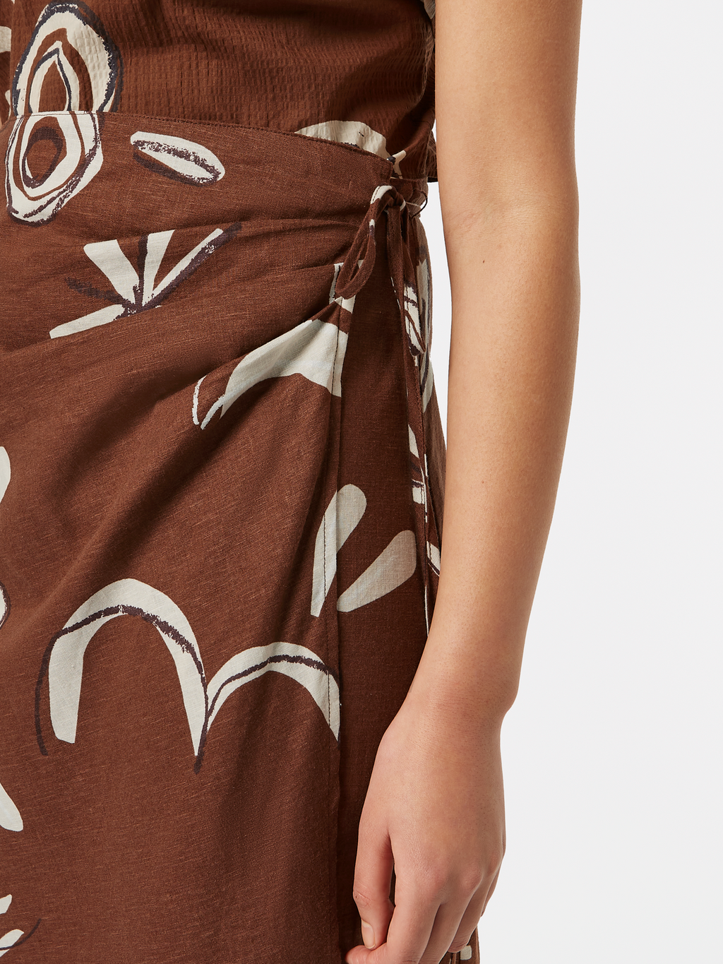 Linen blend skirt