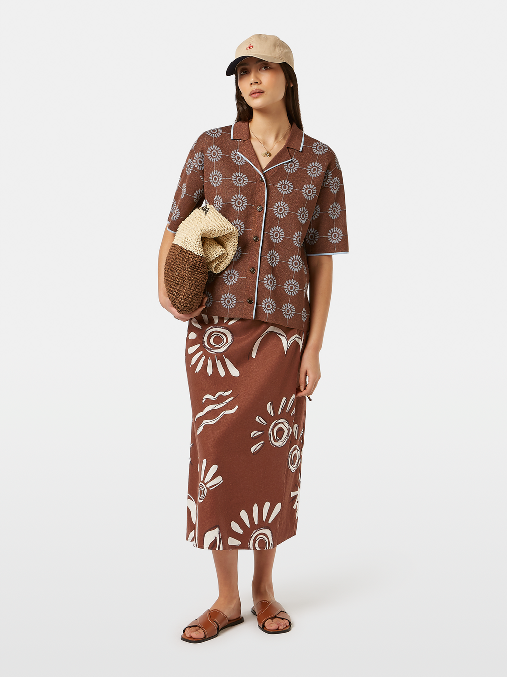 Linen blend skirt