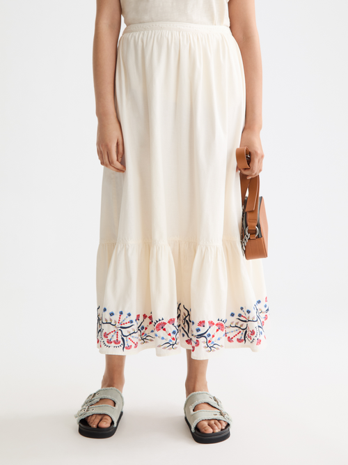 Embroidered maxi skirt