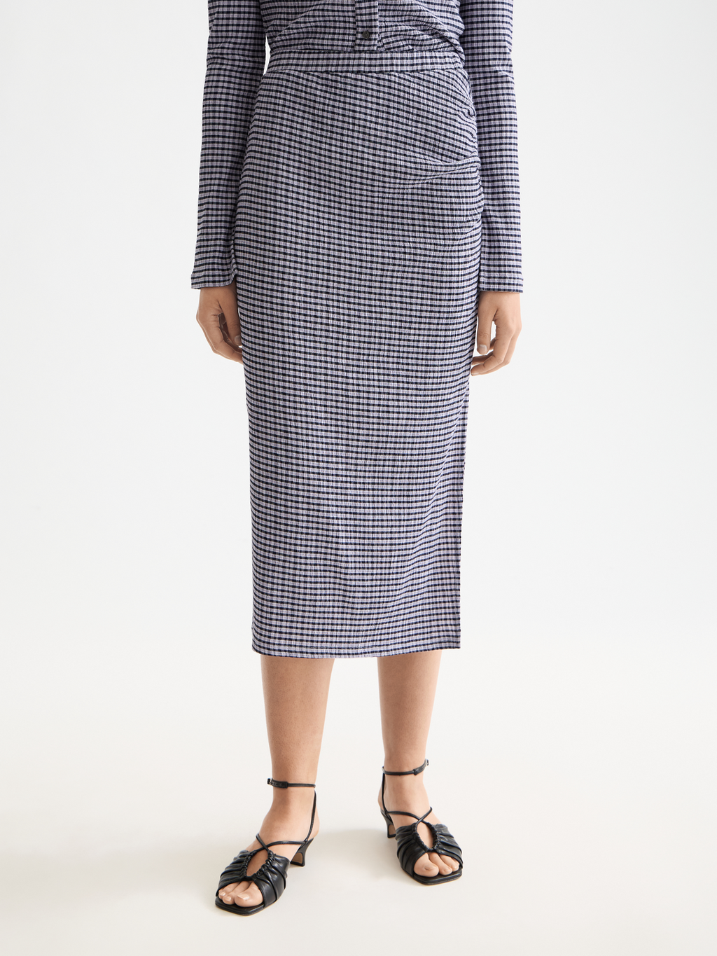 Structured gingham skirt
