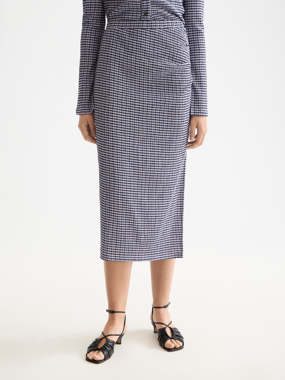 Structured gingham skirt
