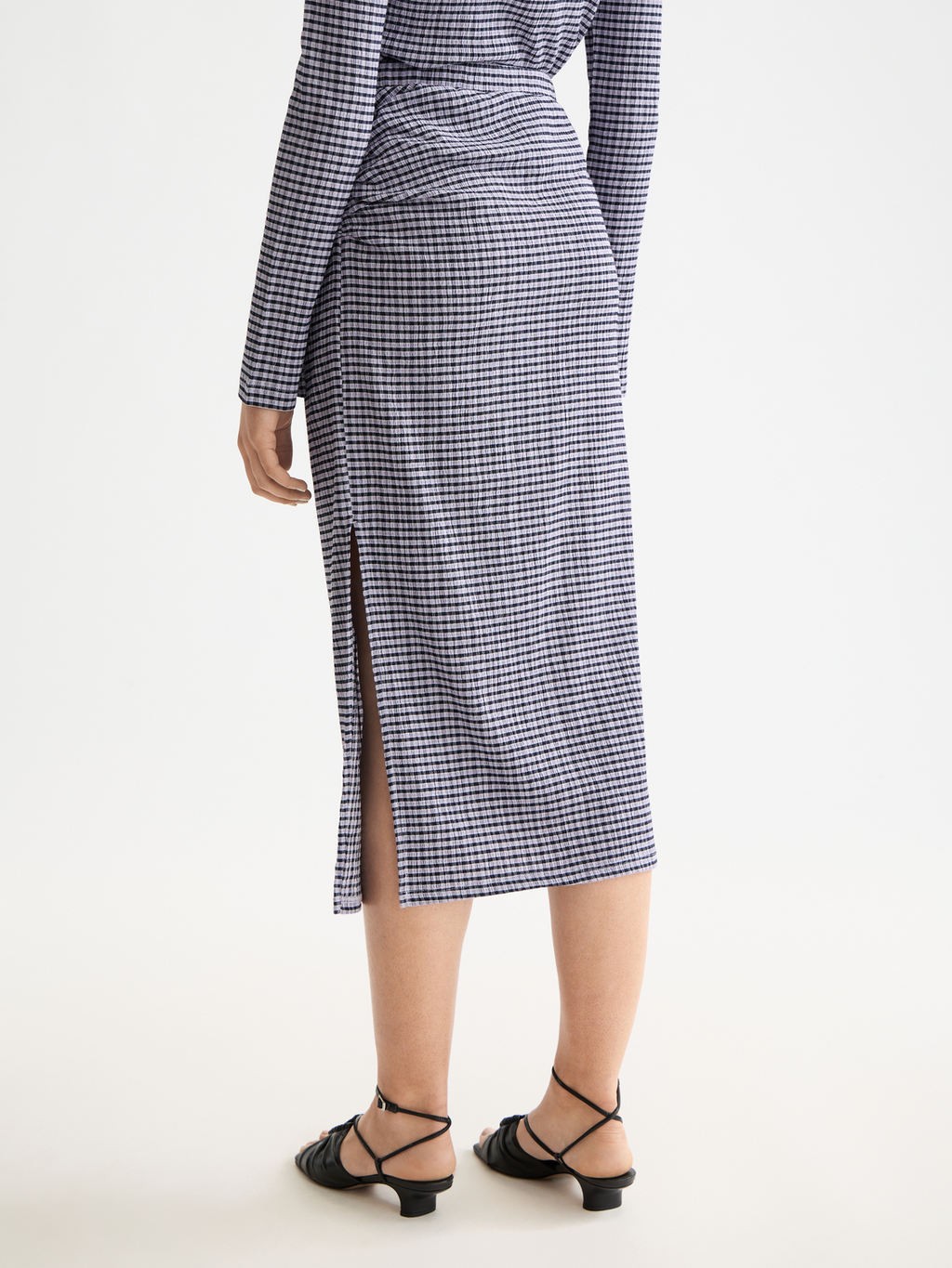 Structured gingham skirt