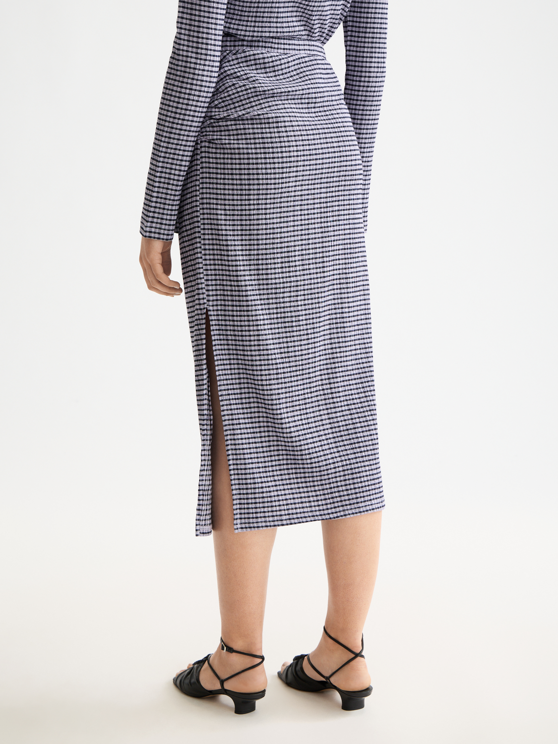 Structured gingham skirt