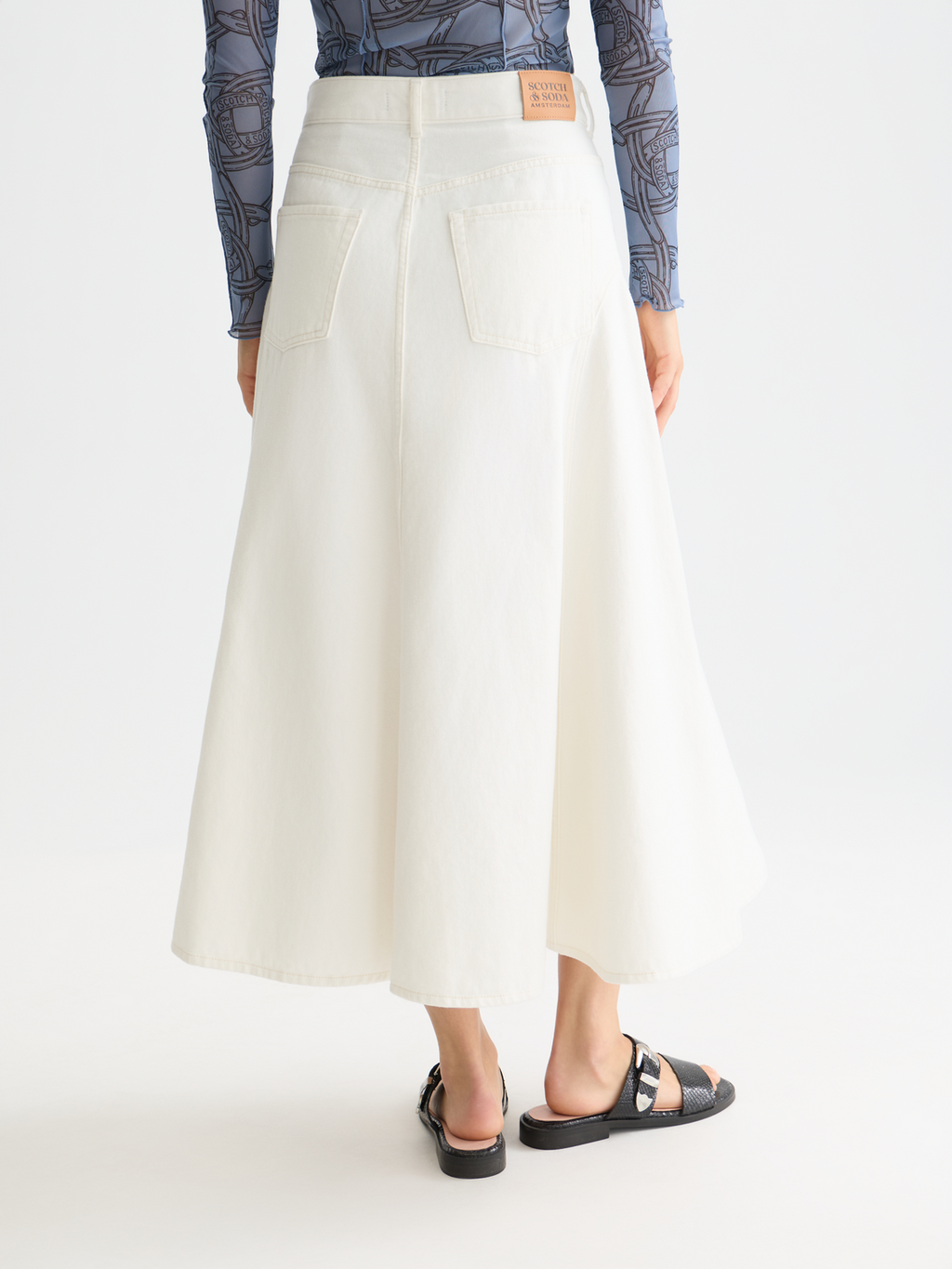 Denim maxi skirt