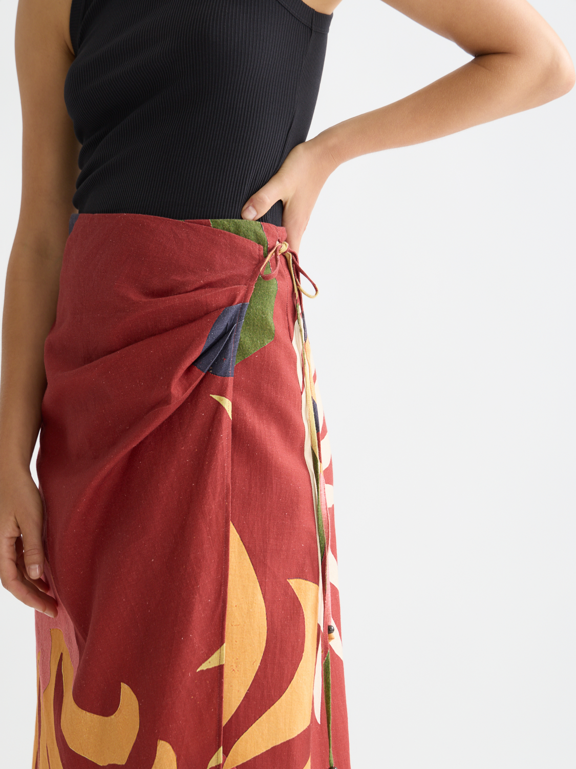 Linen wrap skirt
