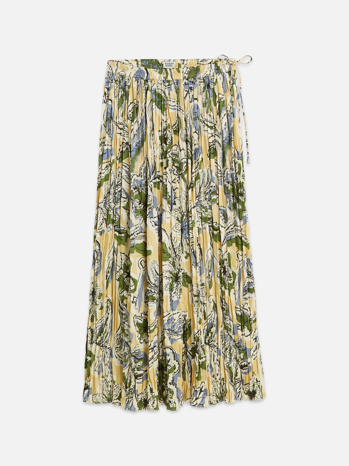 Printed pleat skirt