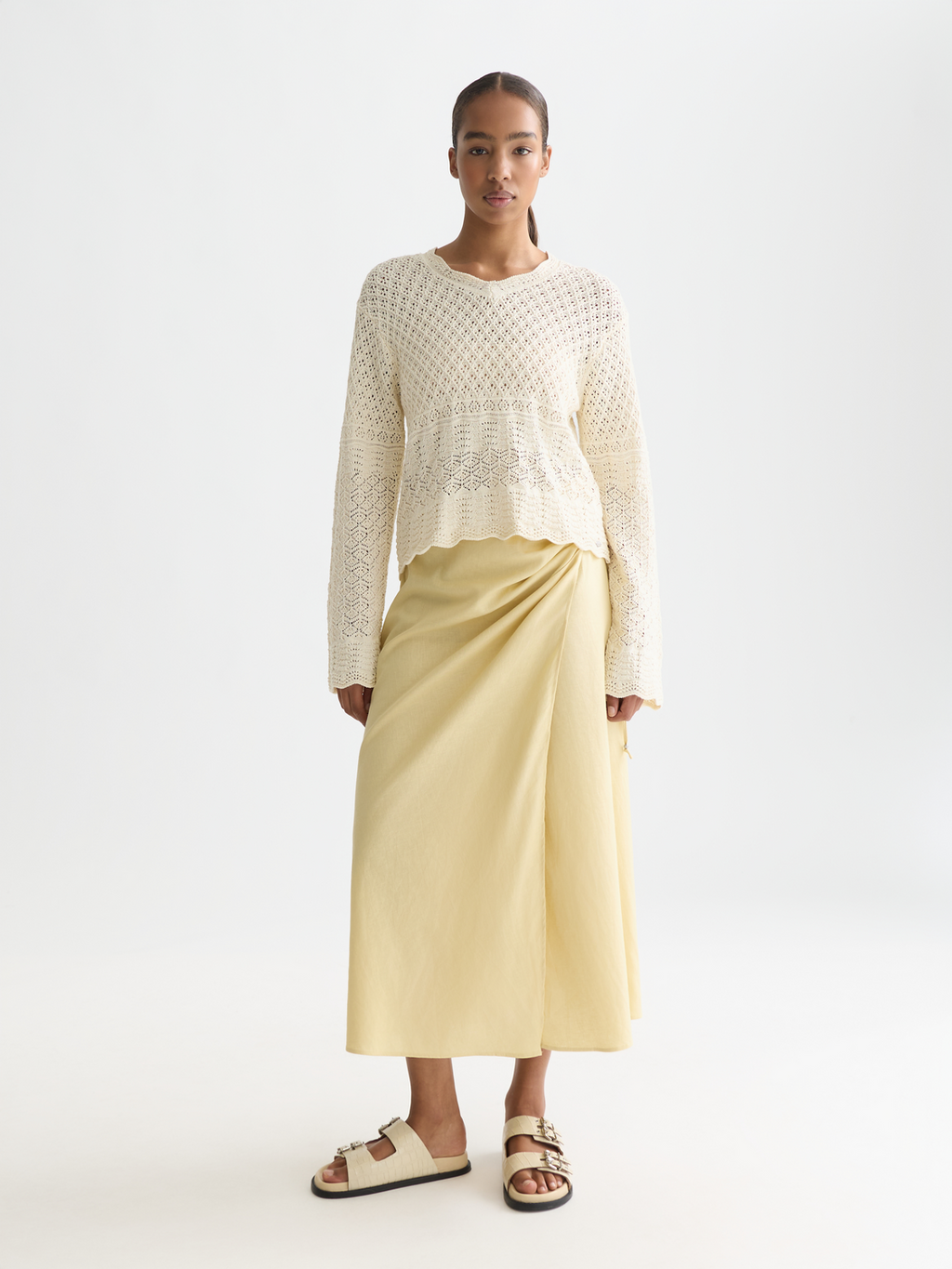 Linen wrap skirt