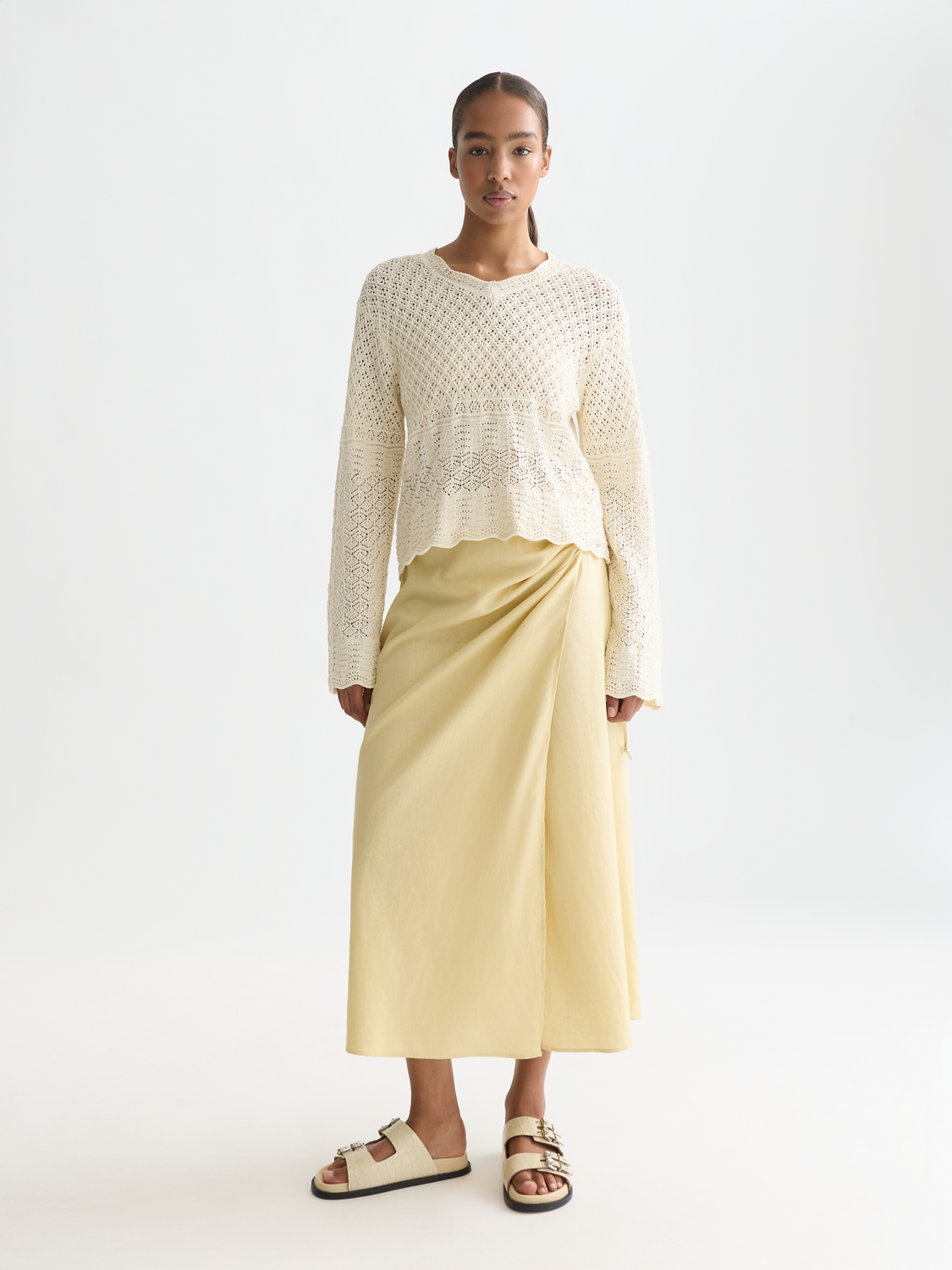 Linen wrap skirt