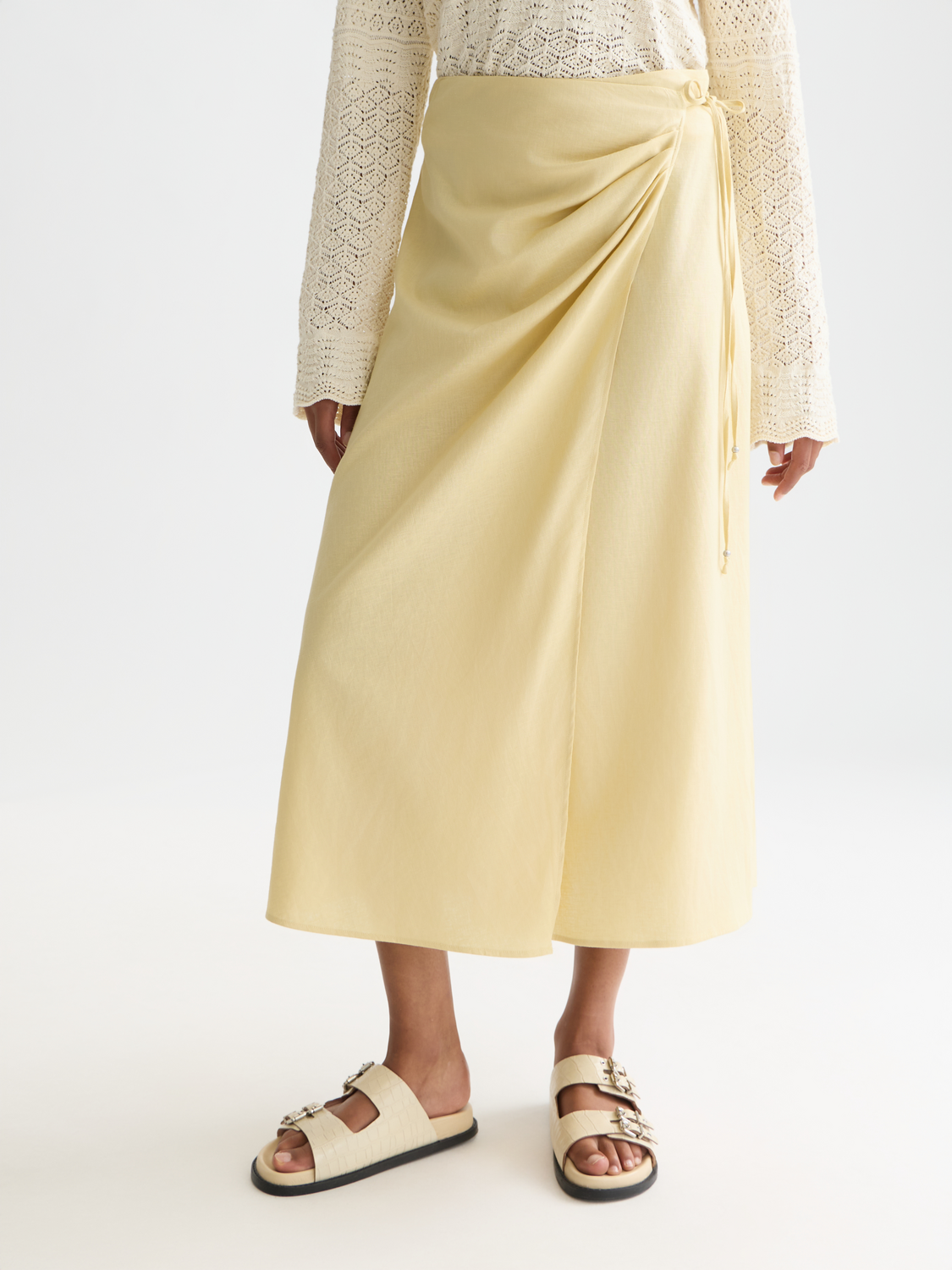Linen wrap skirt