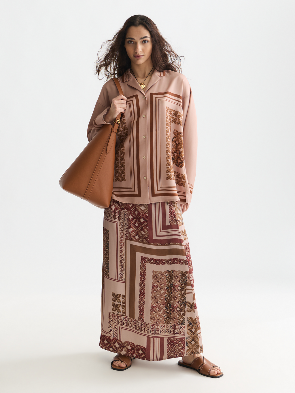 Printed ankle length skirt