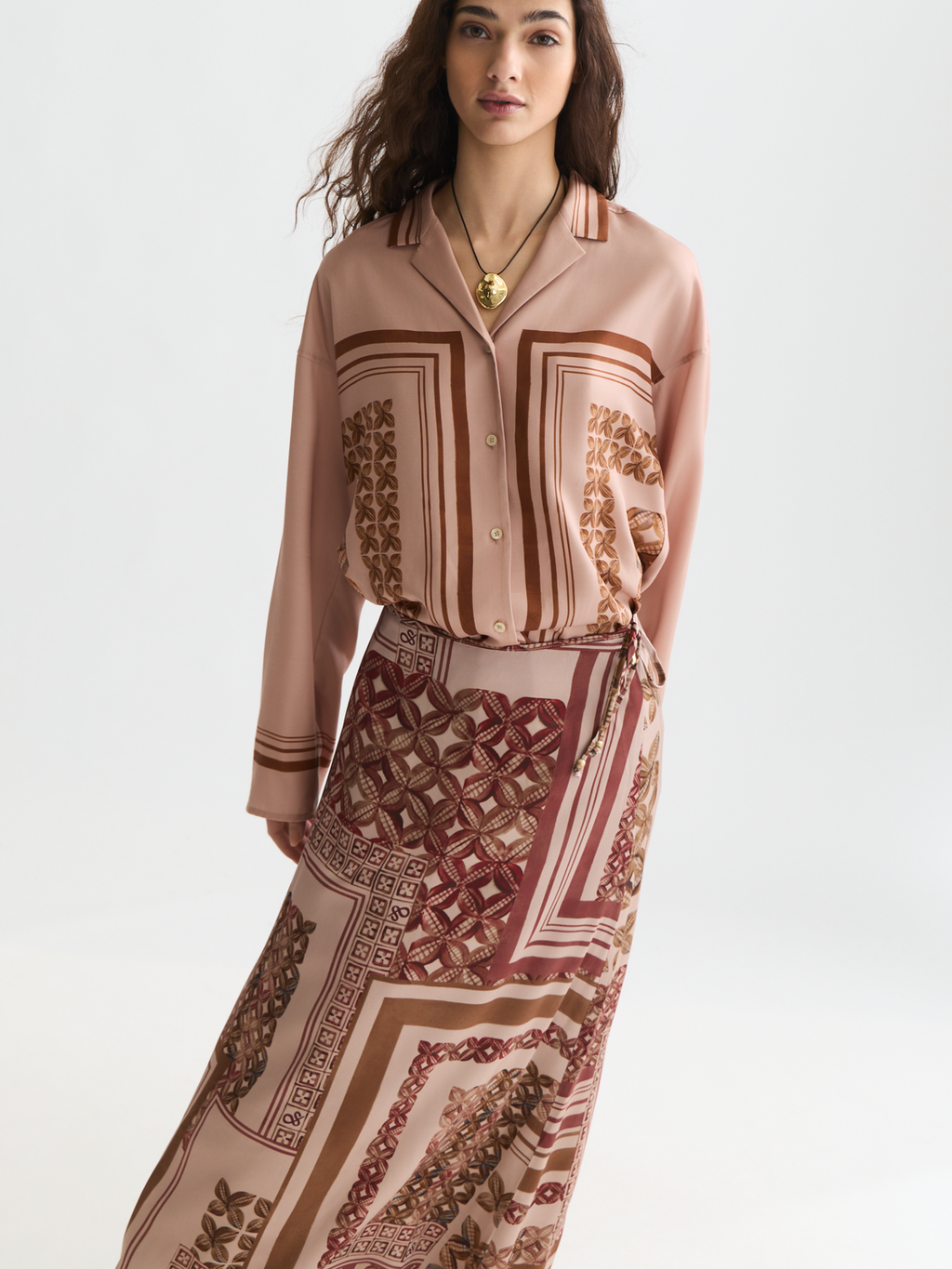 Printed ankle length skirt