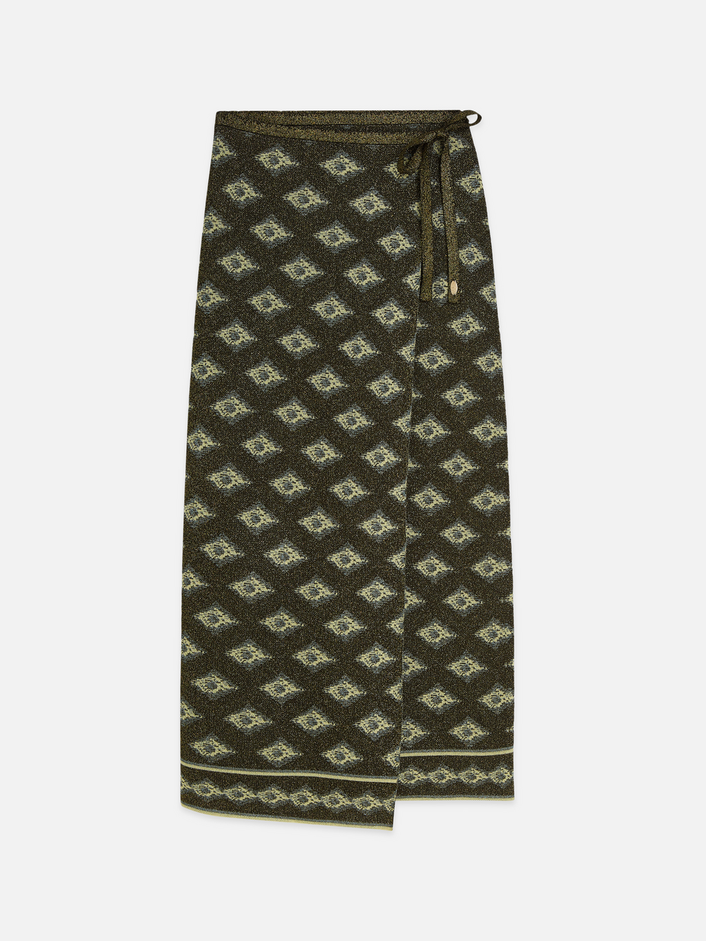Jacquard knitted wrap skirt