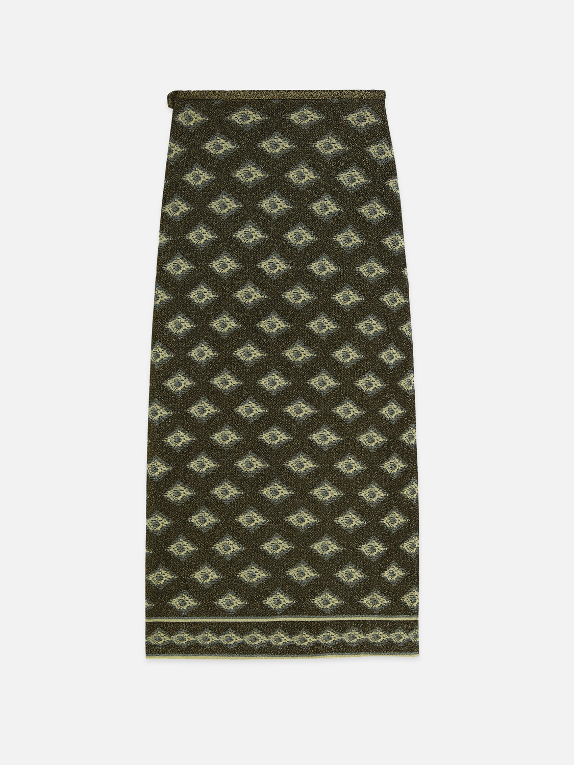 Jacquard knitted wrap skirt