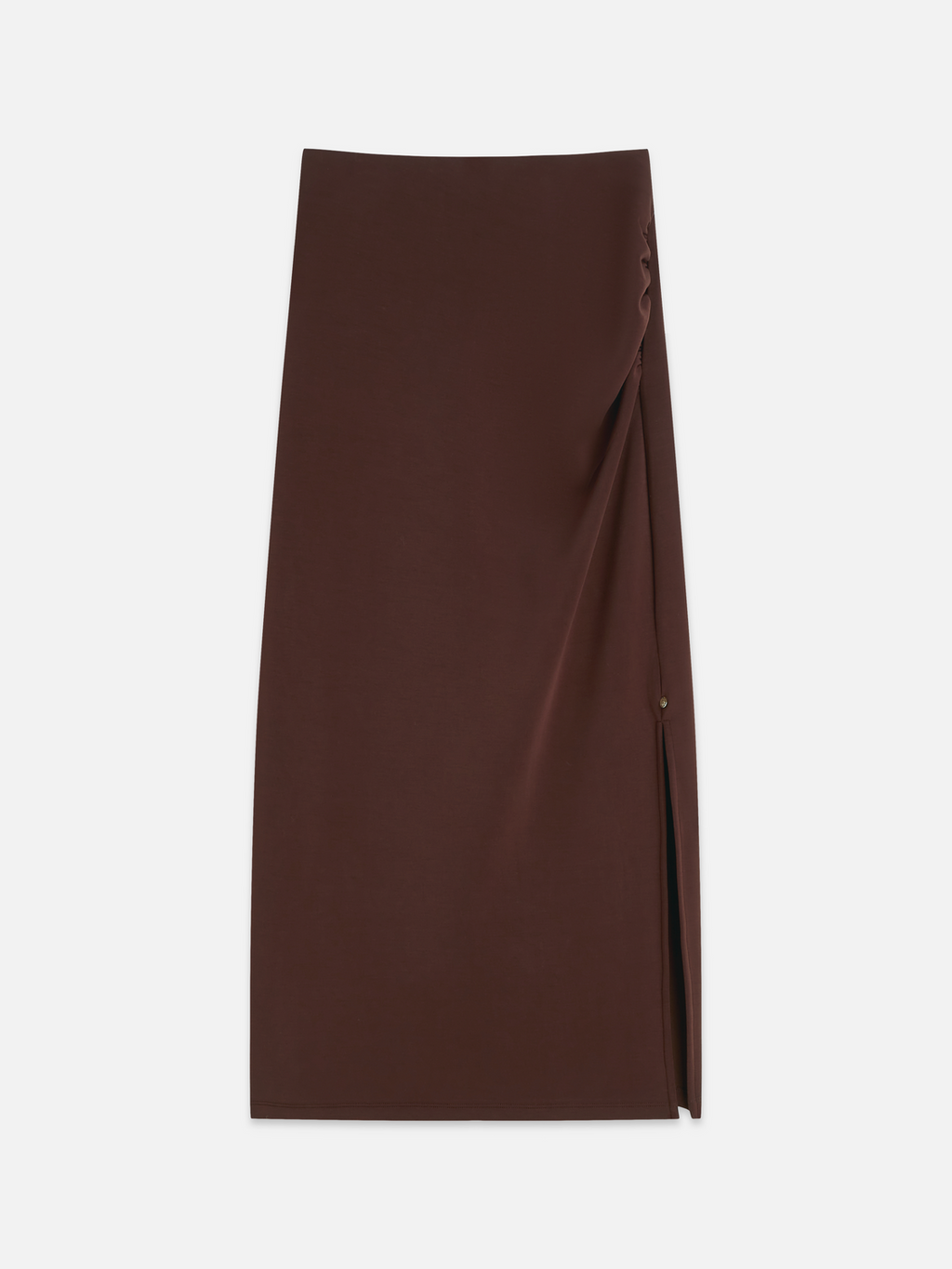 Draped Lyocell-Blend High-Waist Midi Skirt