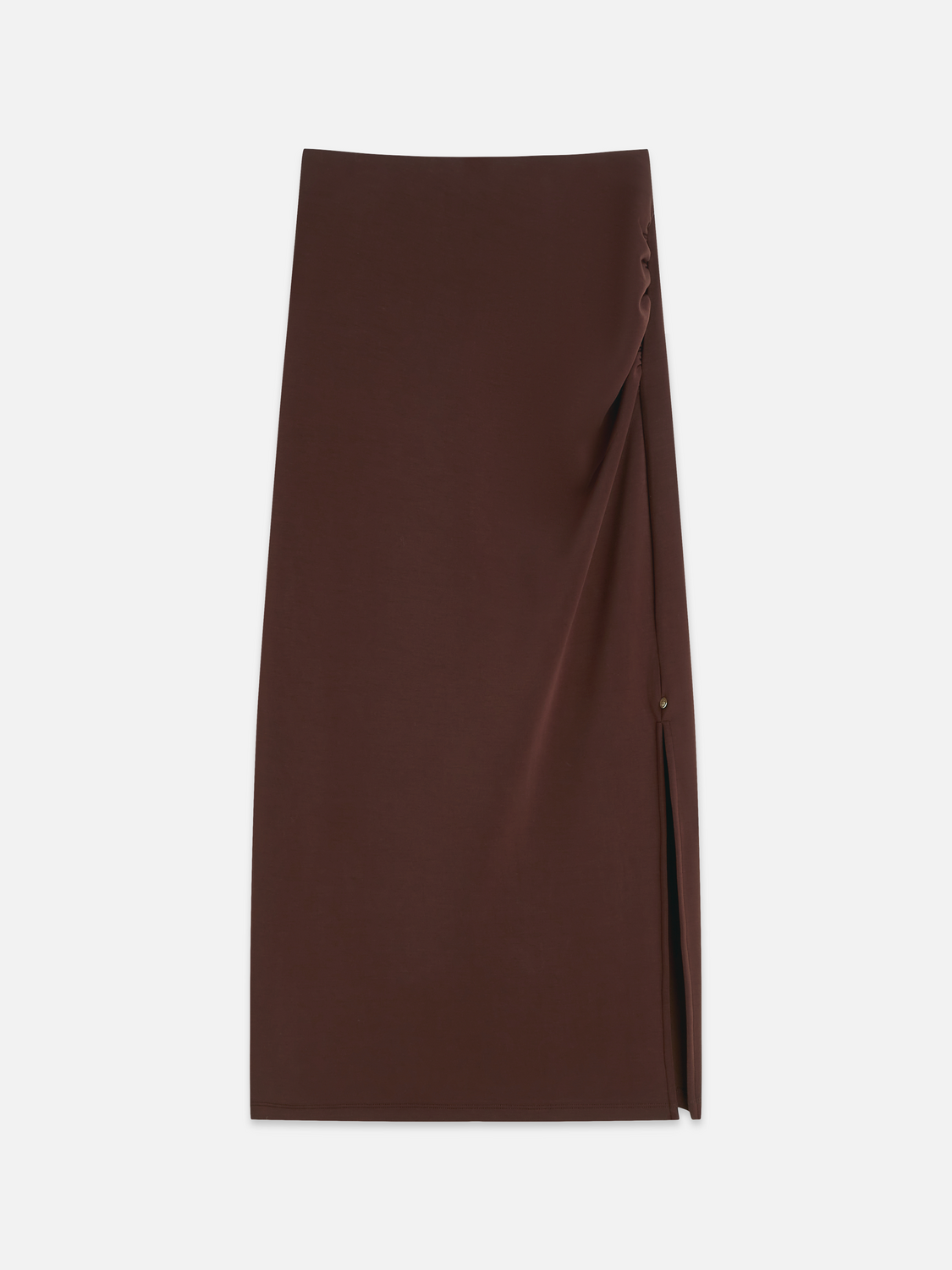 Draped Lyocell-Blend High-Waist Midi Skirt