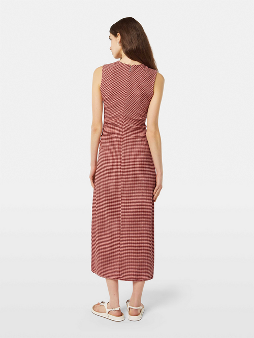 Structured gingham midi dress